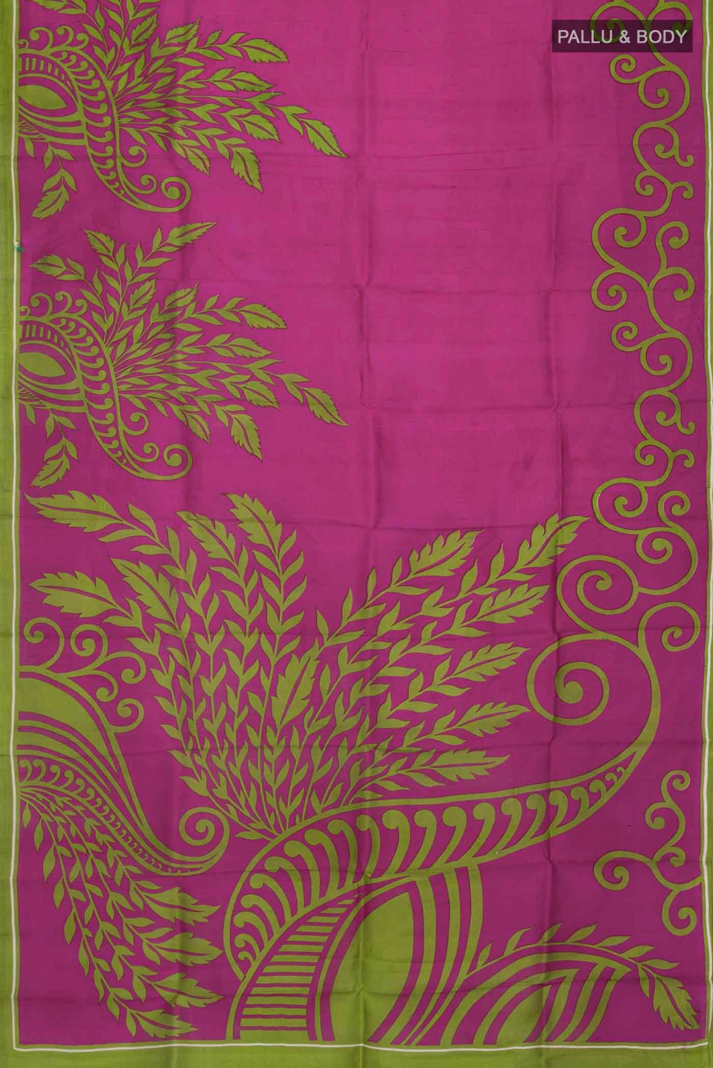 Purple Printed Silk Saree
