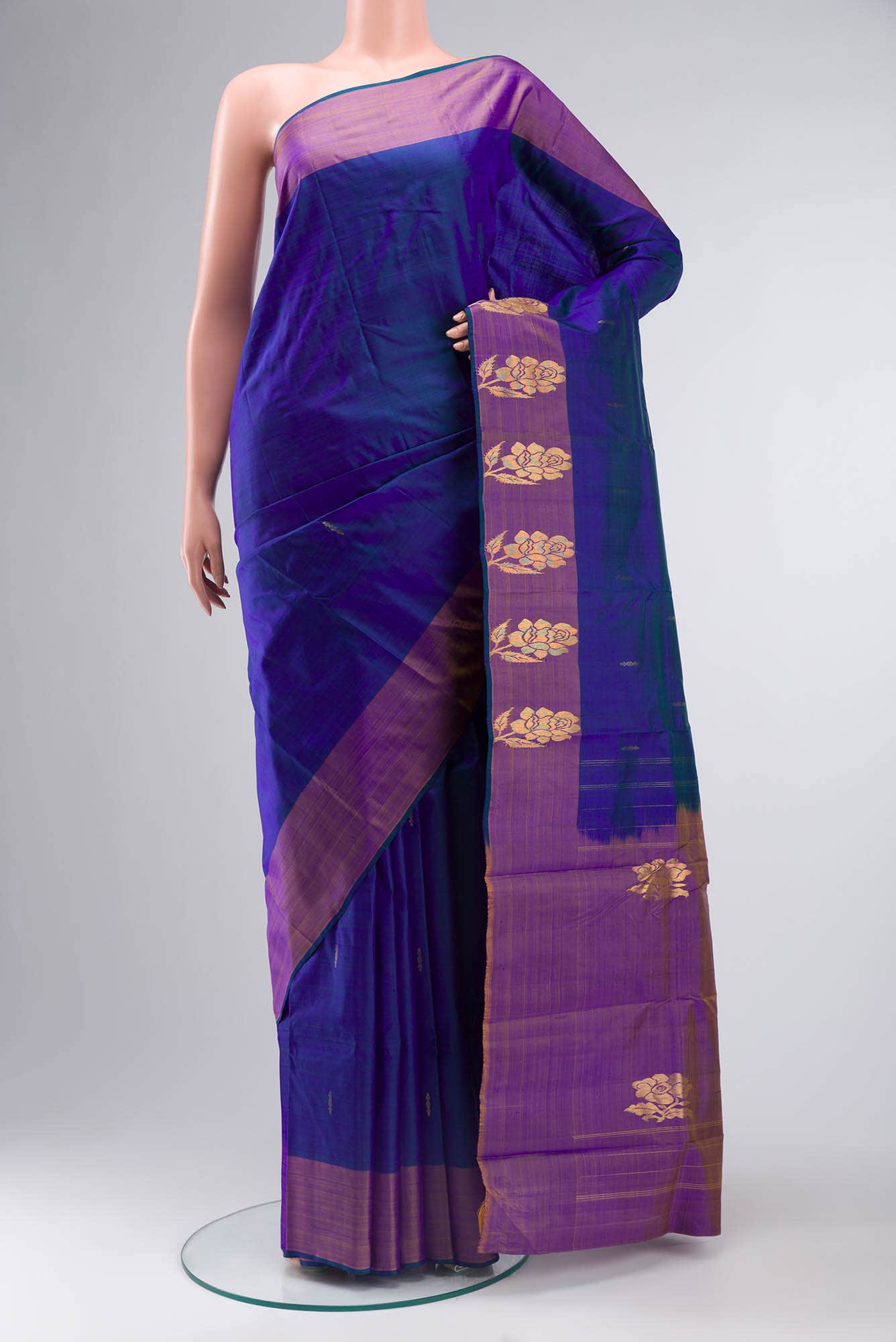 Blue Kanchipuram Silk Saree