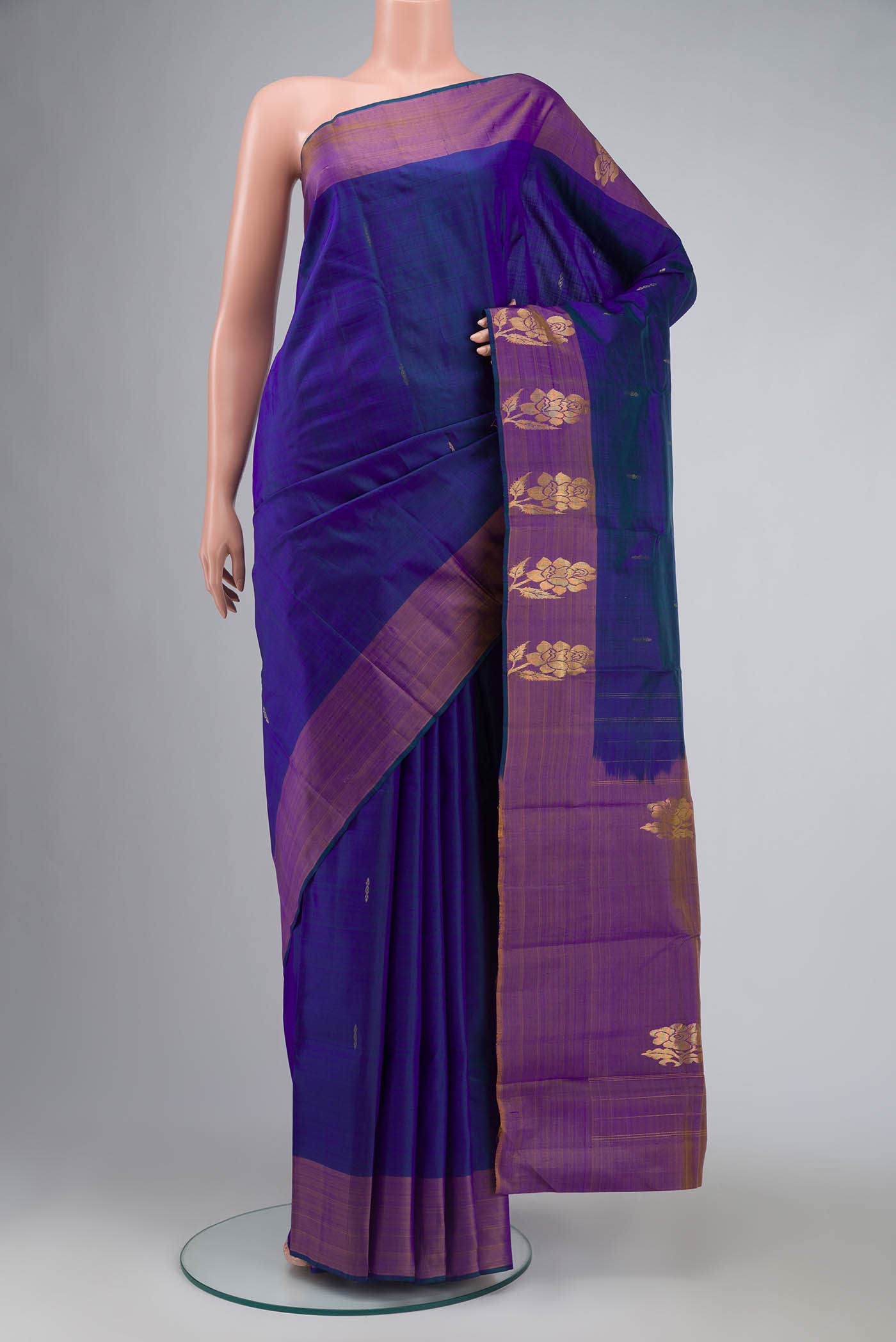 Blue Kanchipuram Silk Saree