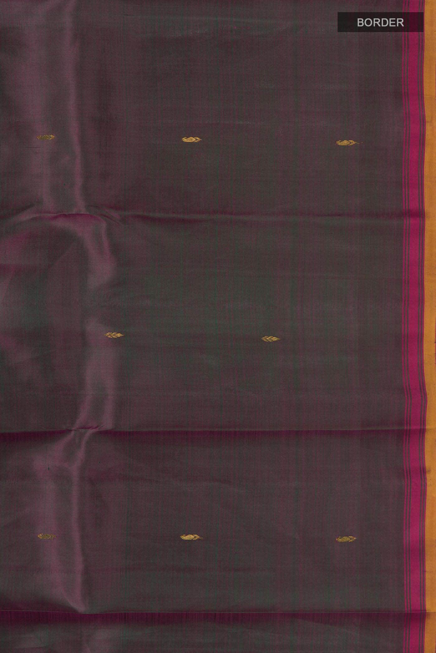Green with Maroon Dual Tone Kanchipuram Silk Saree