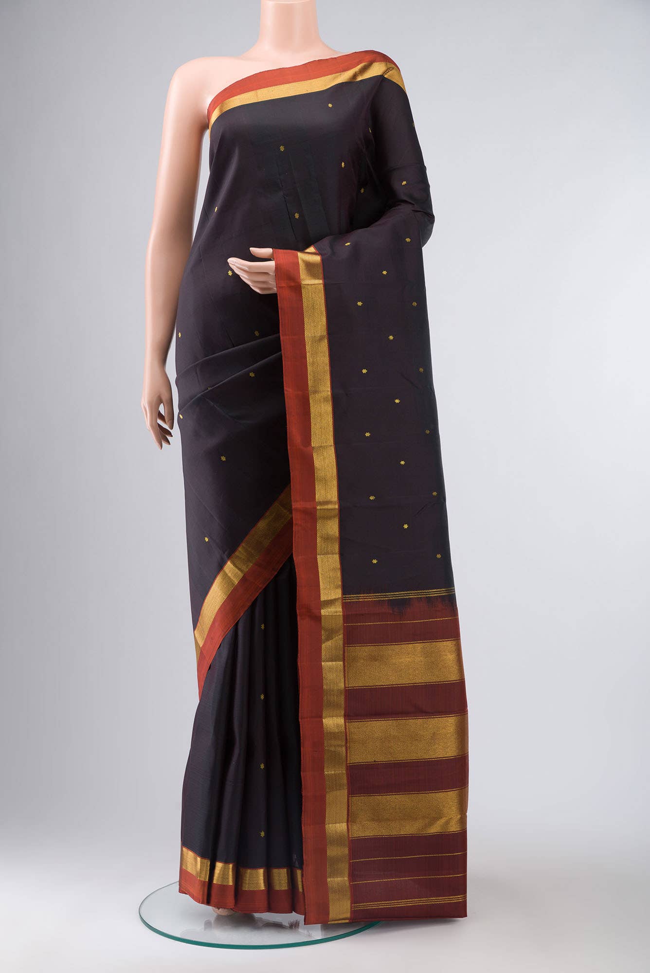 Black Kanchipuram Silk Saree