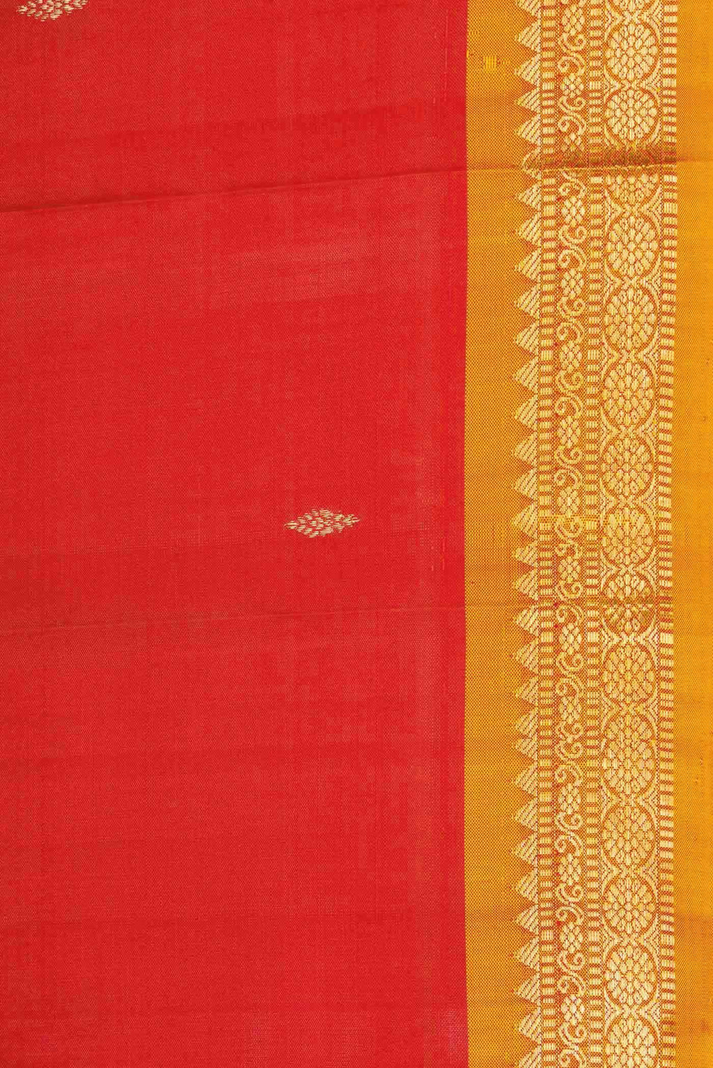 Orange Dual Tone Kanchipuram Silk Saree