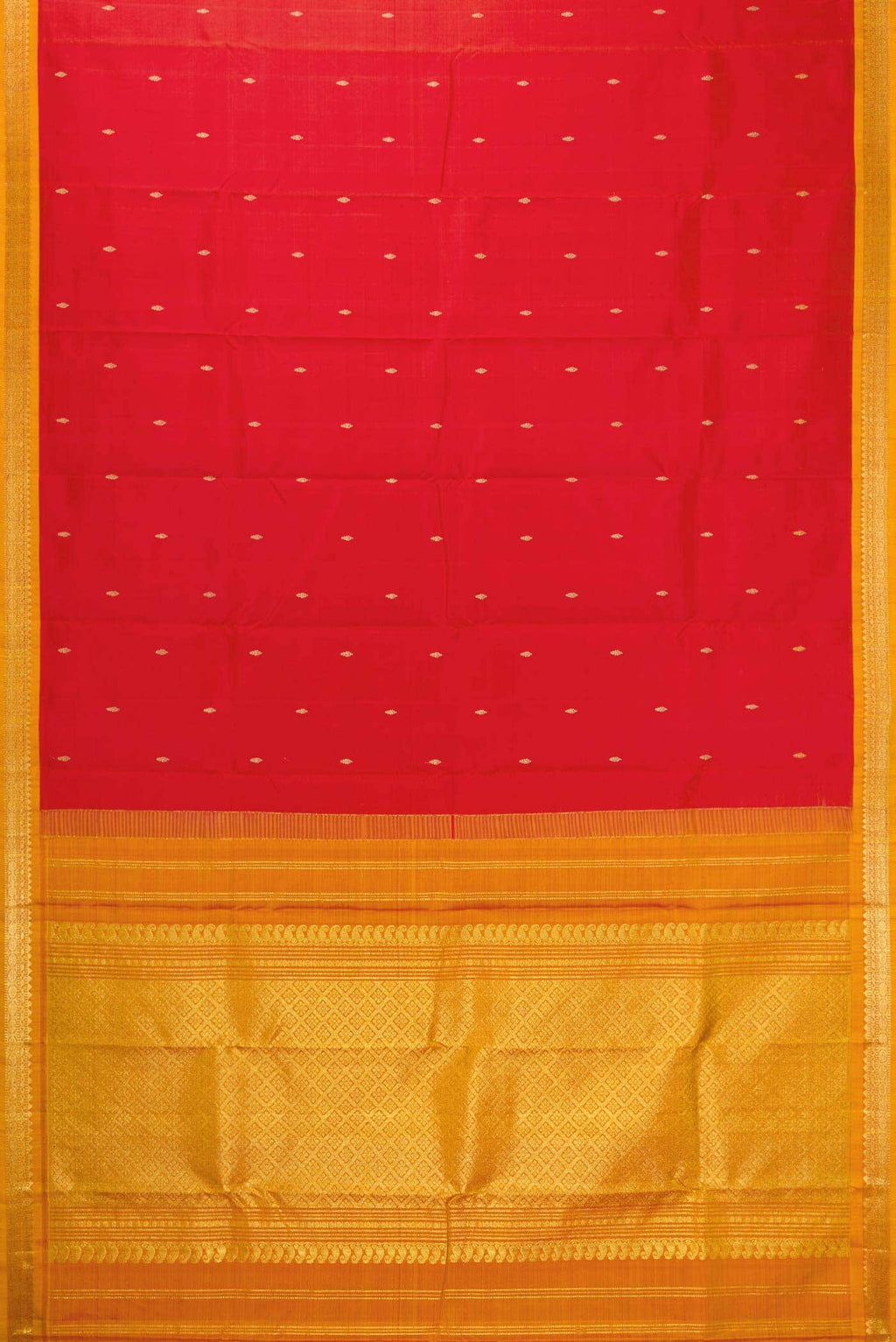 Orange Dual Tone Kanchipuram Silk Saree