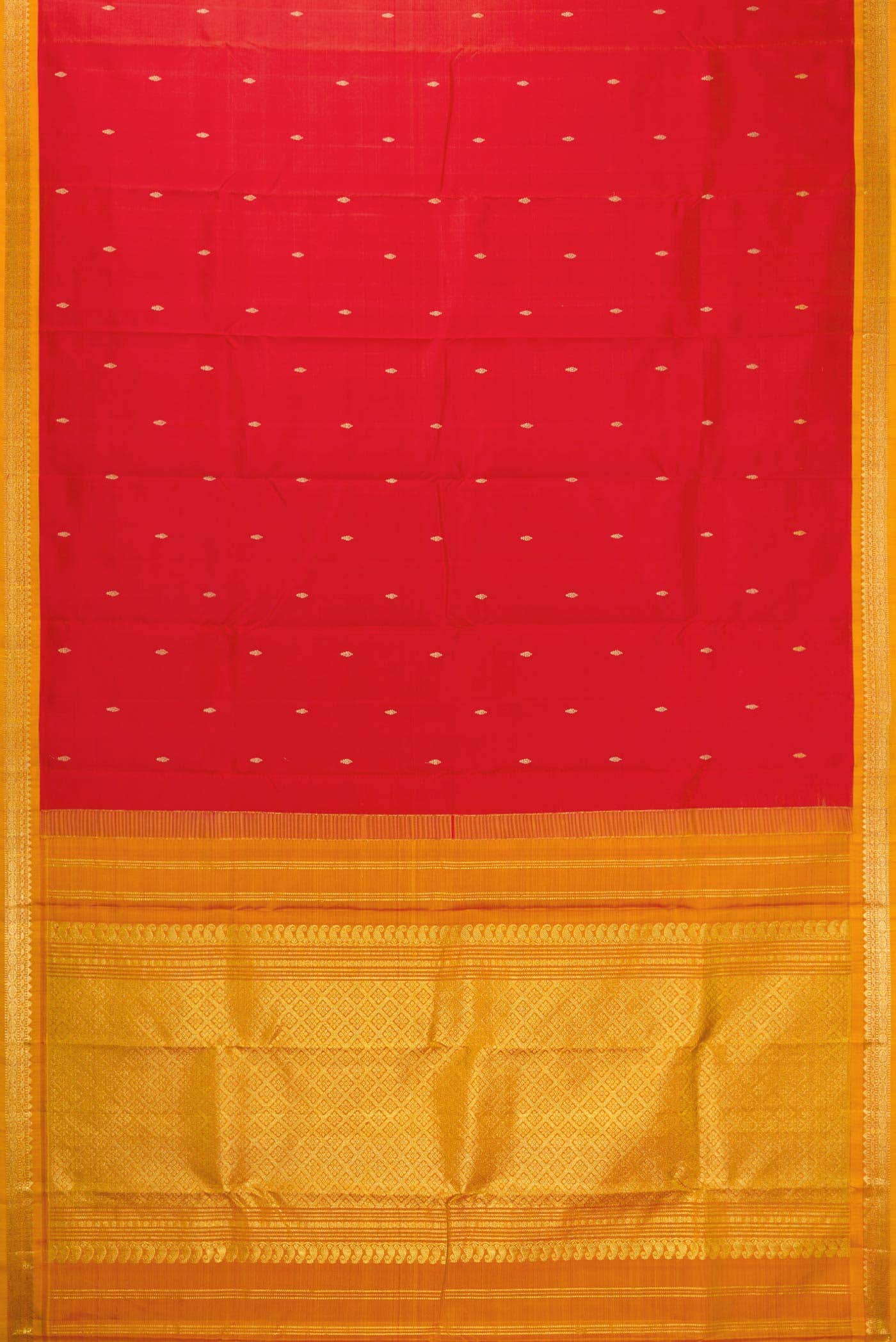 Orange Dual Tone Kanchipuram Silk Saree