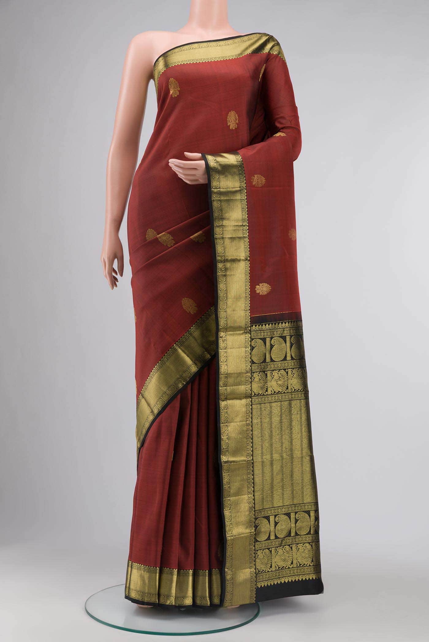 Maroon Kanchipuram Silk Saree