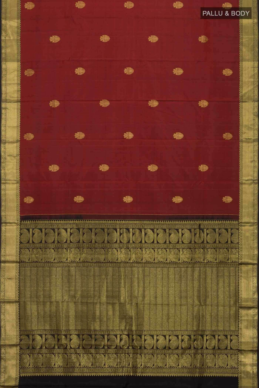 Maroon Kanchipuram Silk Saree