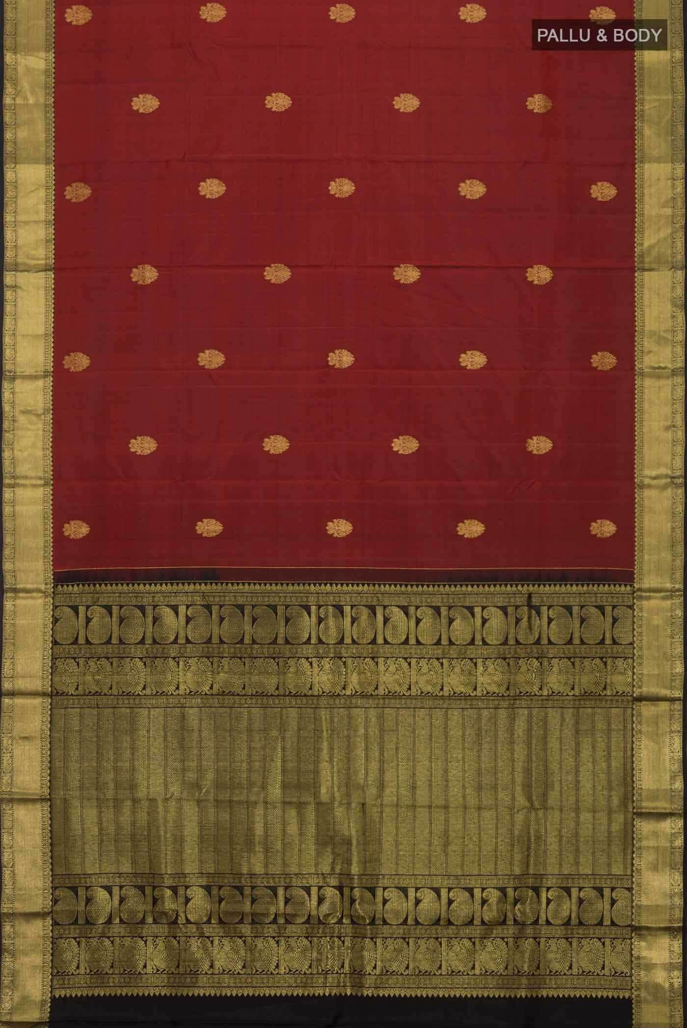 Maroon Kanchipuram Silk Saree