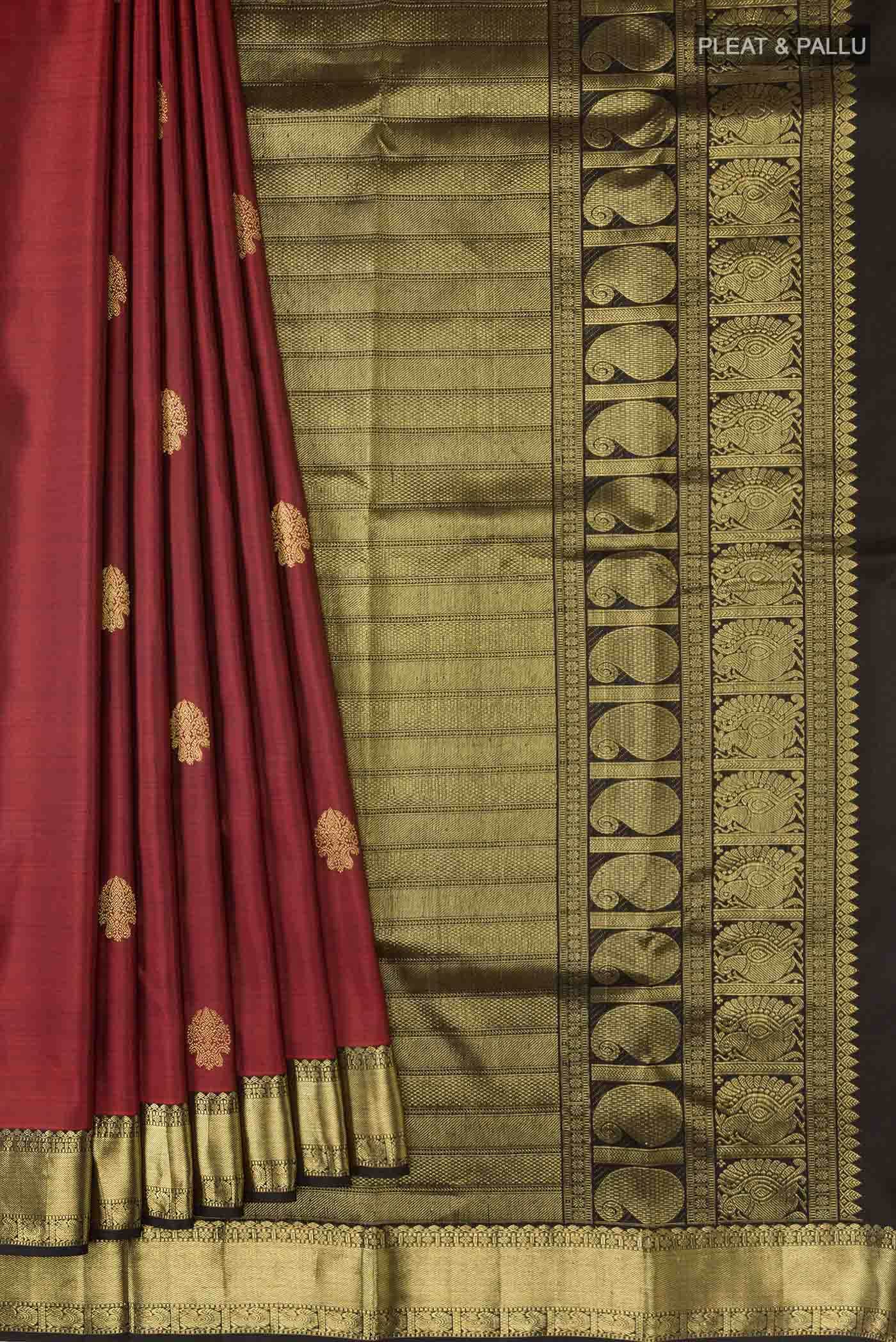 Maroon Kanchipuram Silk Saree