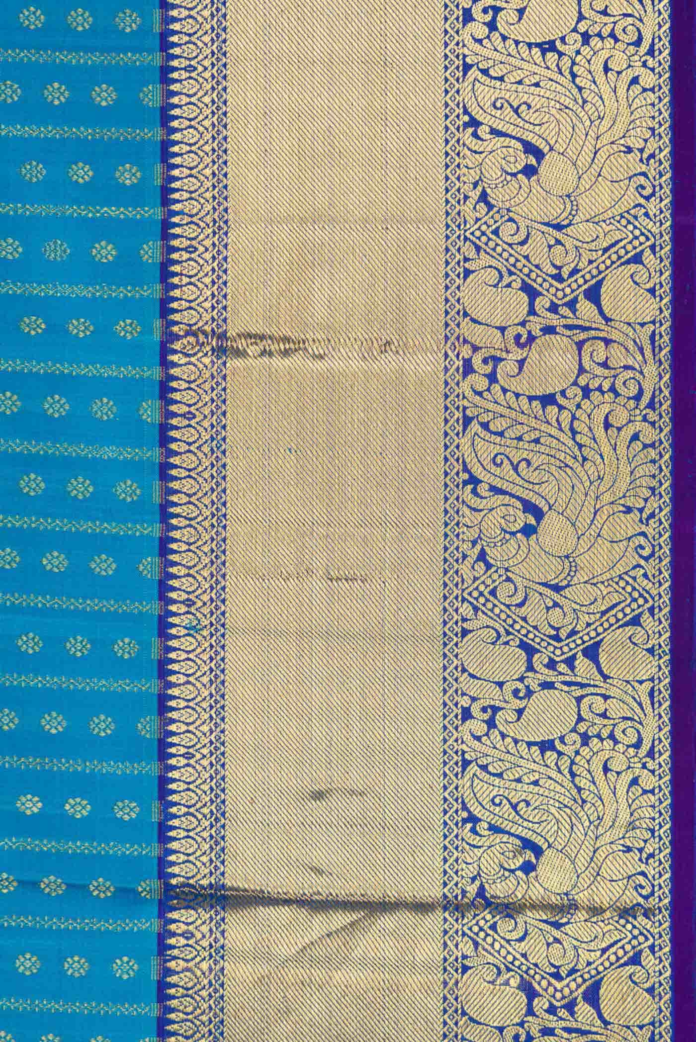 Sky Blue Kanchipuram Silk Saree