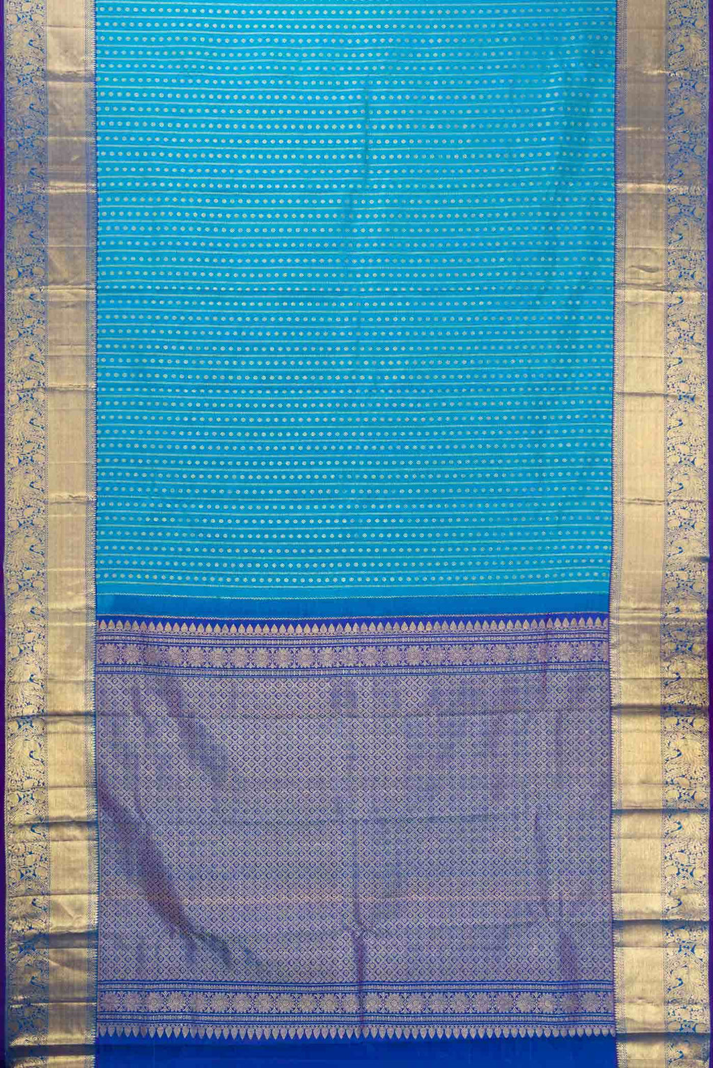 Sky Blue Kanchipuram Silk Saree
