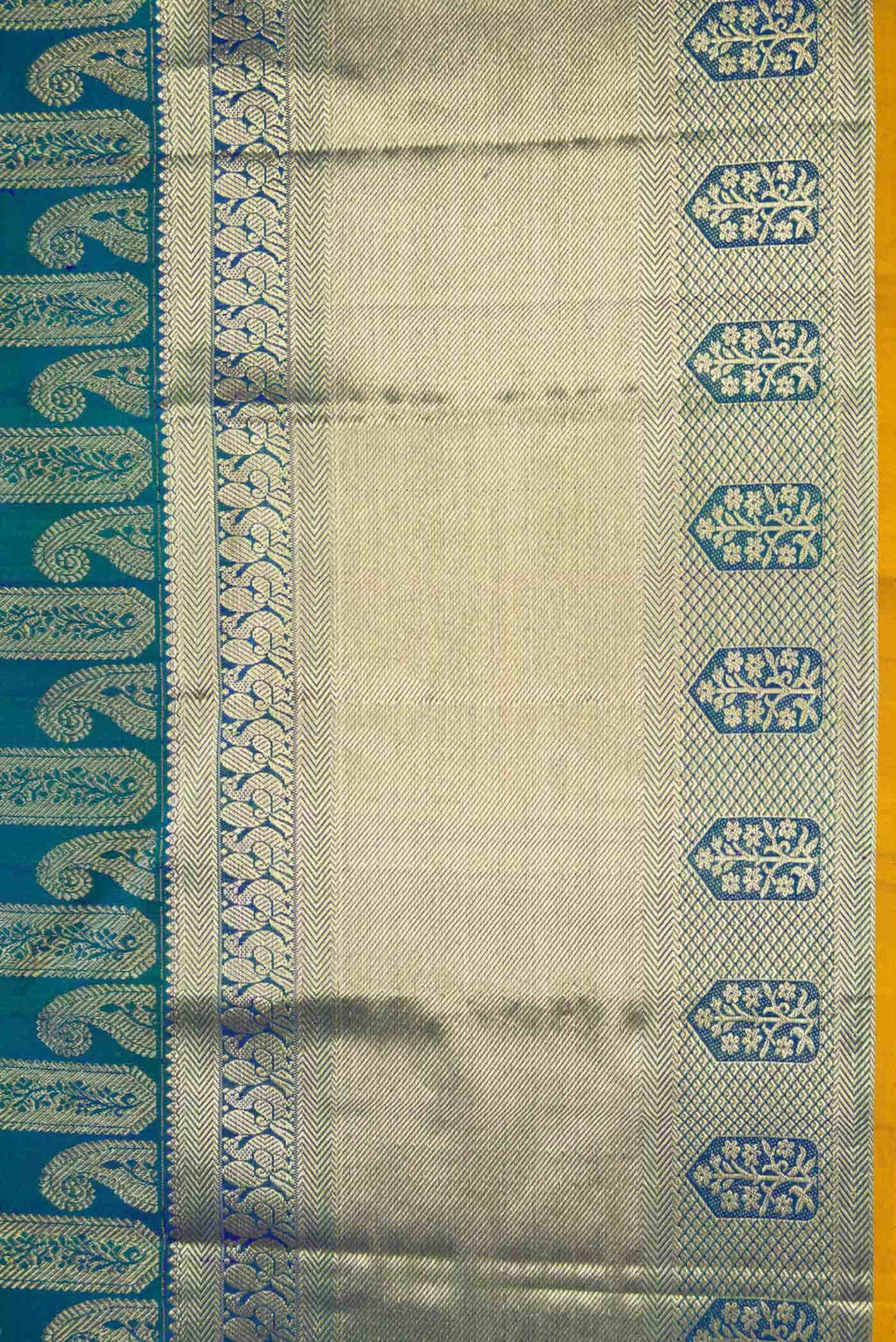 Peacock Blue Dual Tone Kanchipuram Silk Saree