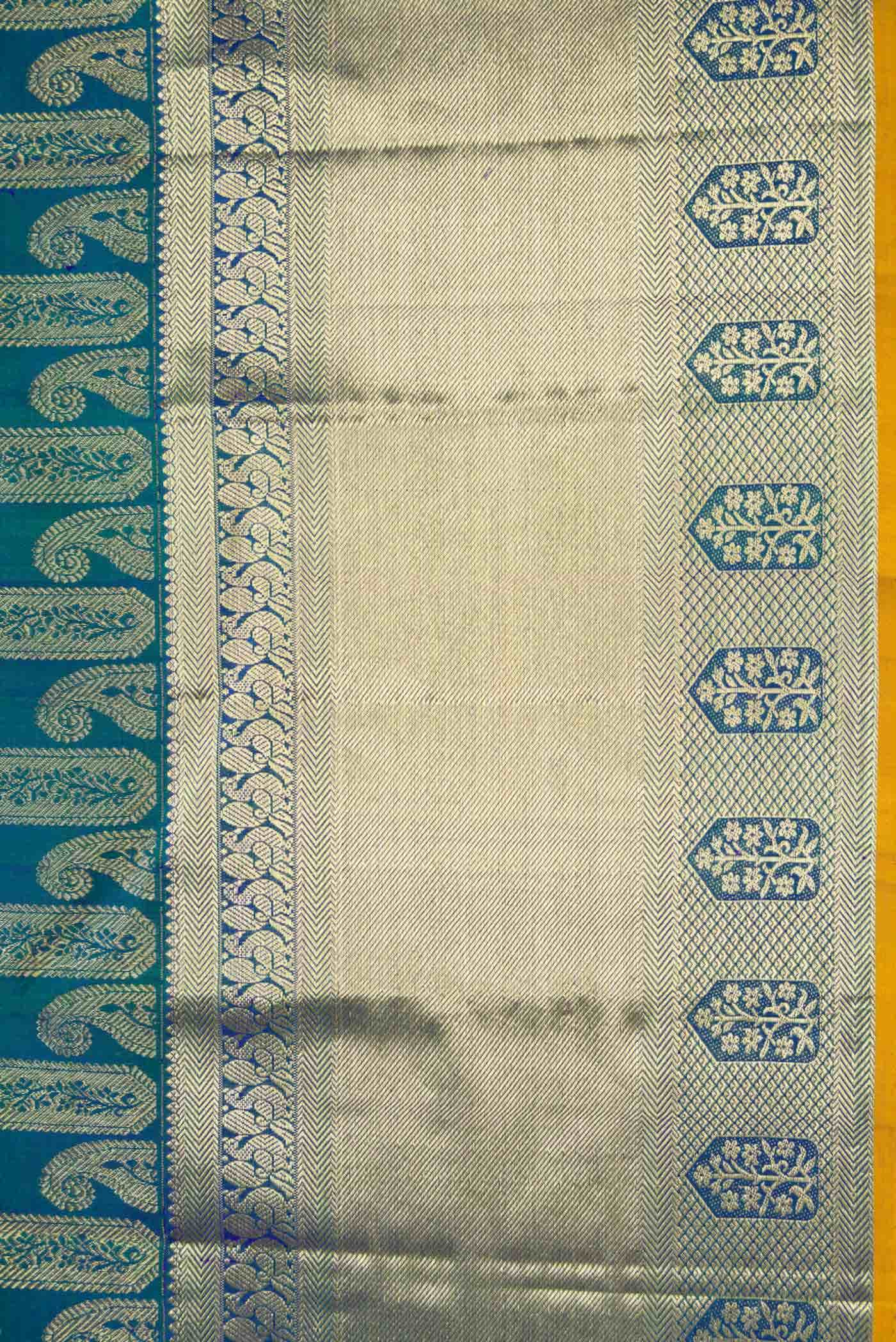 Peacock Blue Dual Tone Kanchipuram Silk Saree