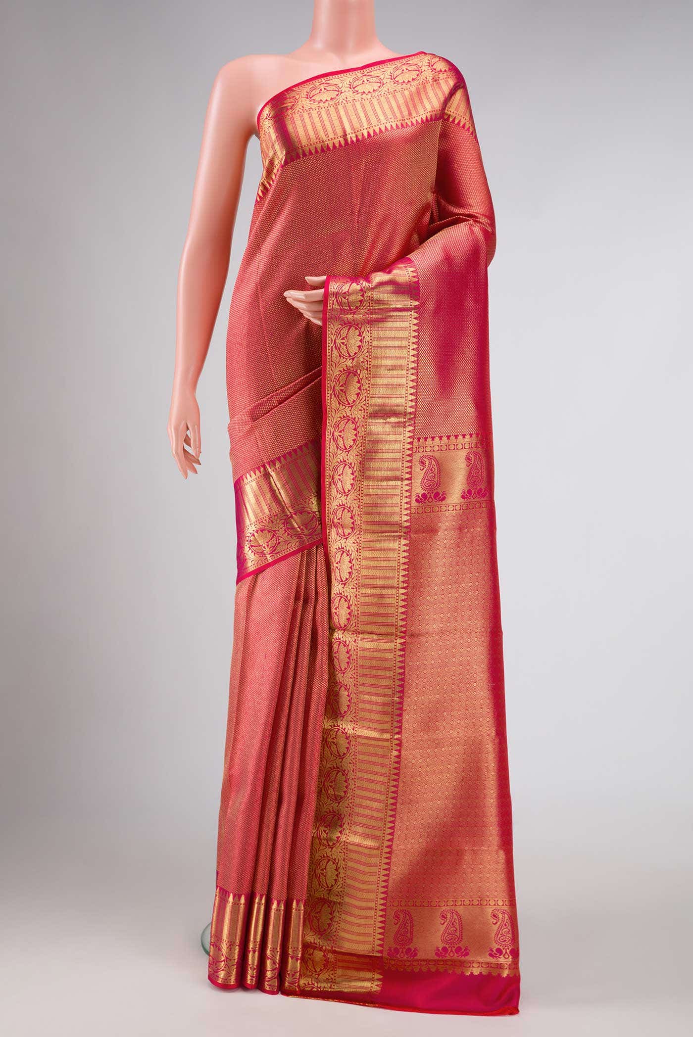 Red Dual Tone Kanchipuram Silk Saree