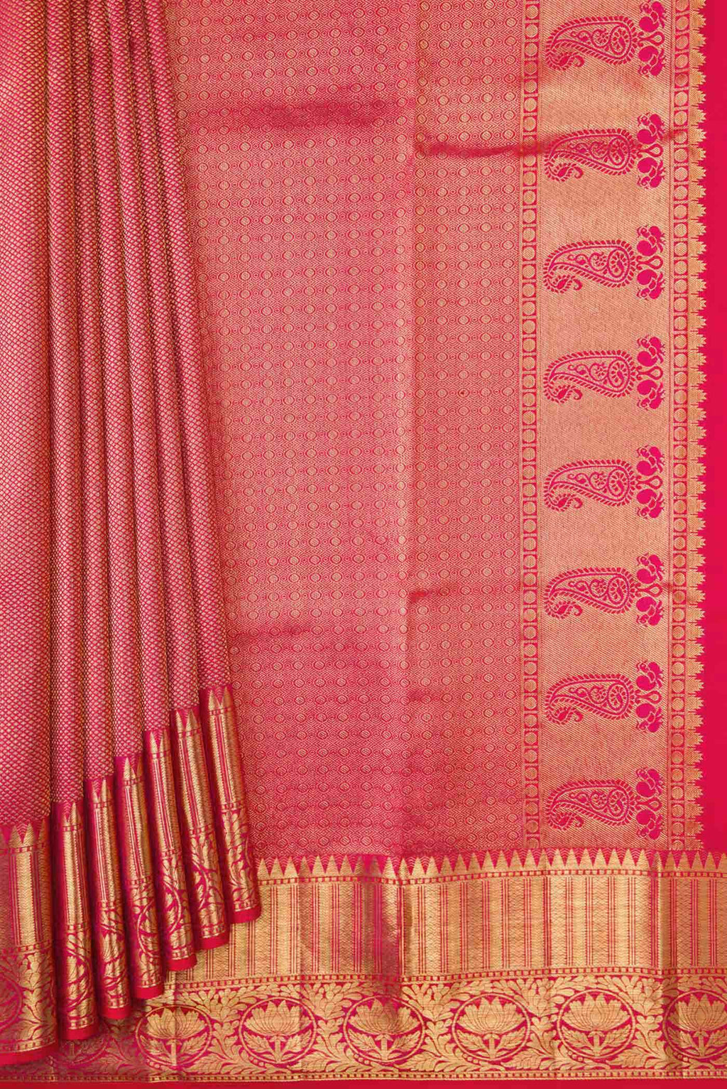 Red Dual Tone Kanchipuram Silk Saree