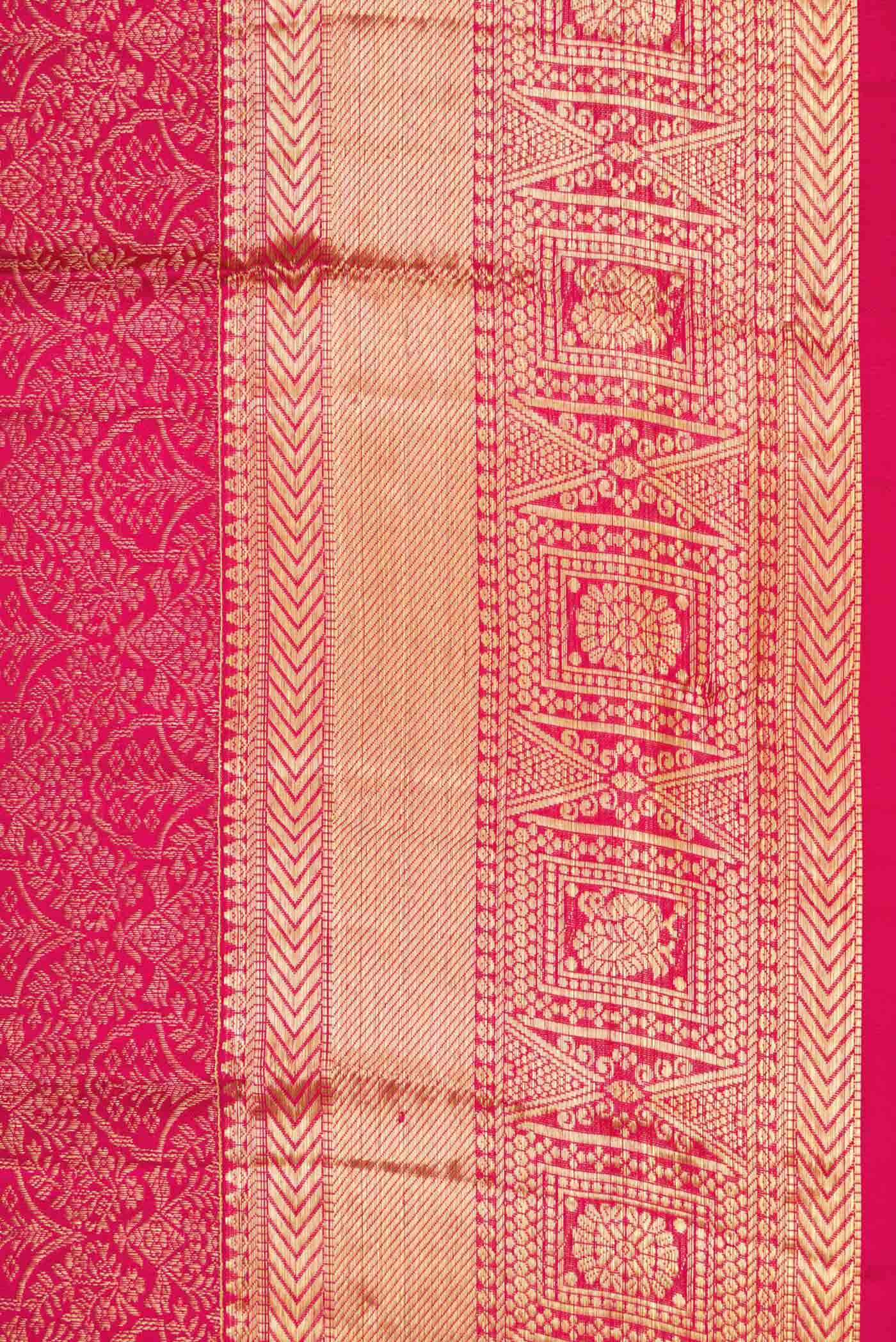 Dark Pink Dual Tone Kanchipuram Silk Saree