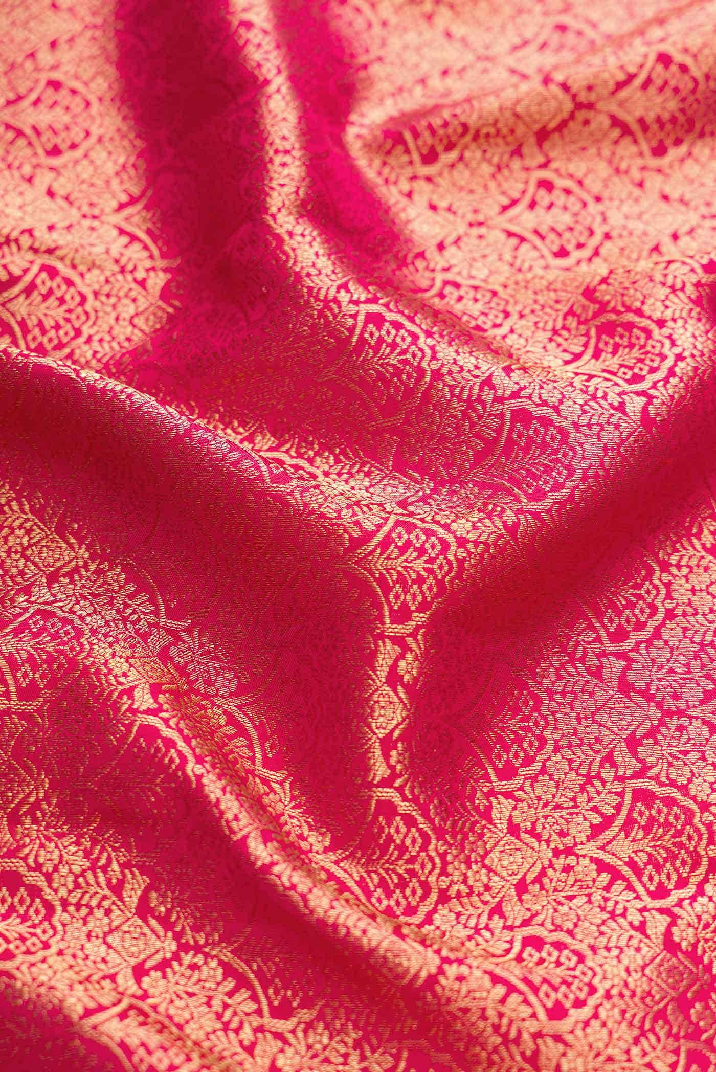 Dark Pink Dual Tone Kanchipuram Silk Saree