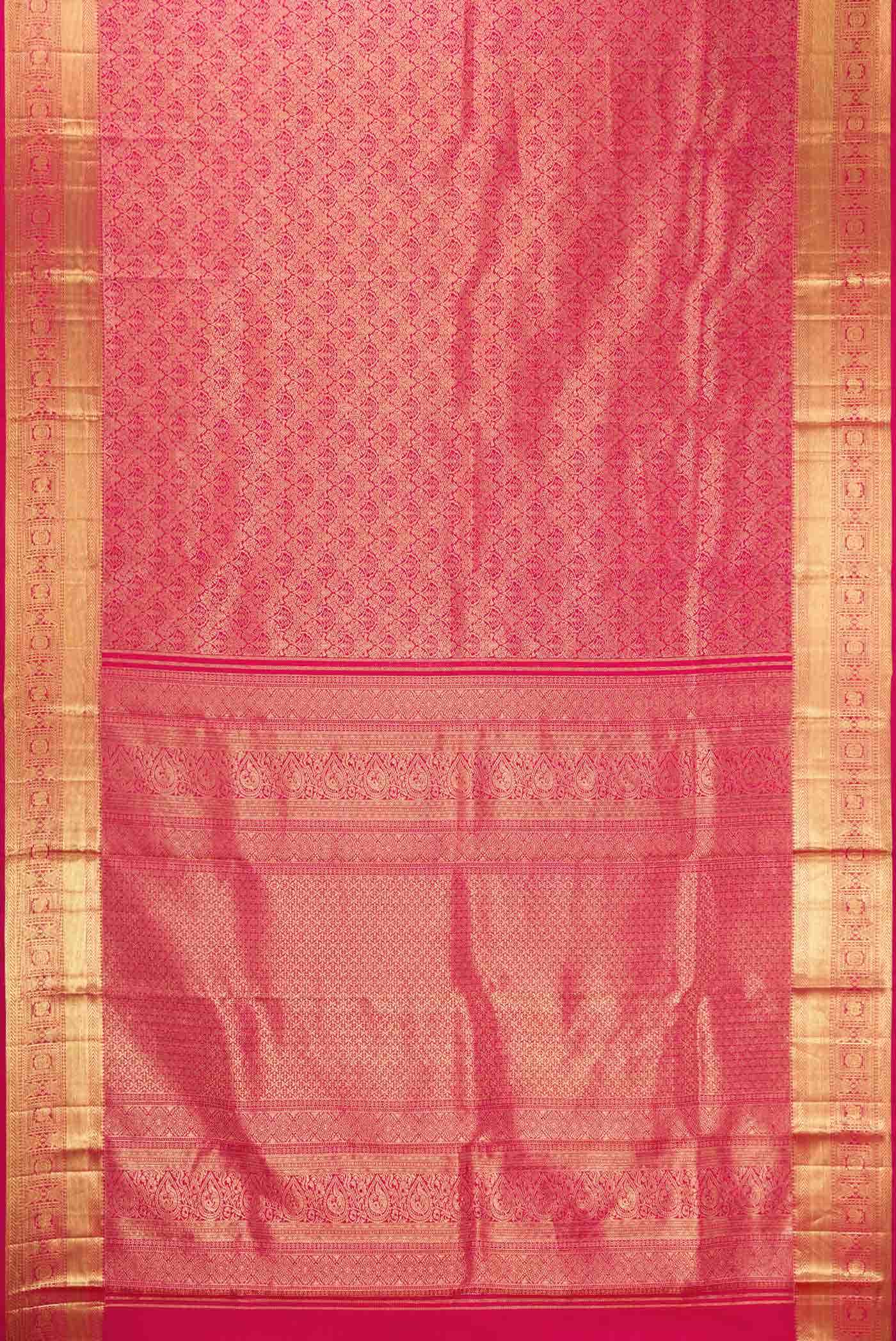 Dark Pink Dual Tone Kanchipuram Silk Saree
