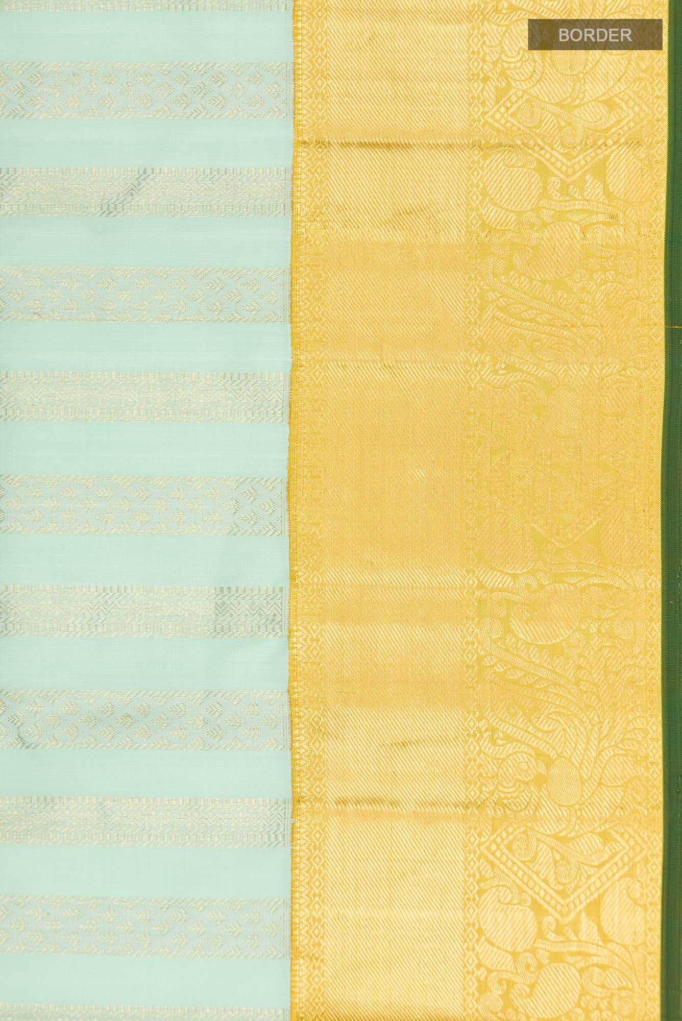 Mint Green Kanchipuram Silk Saree
