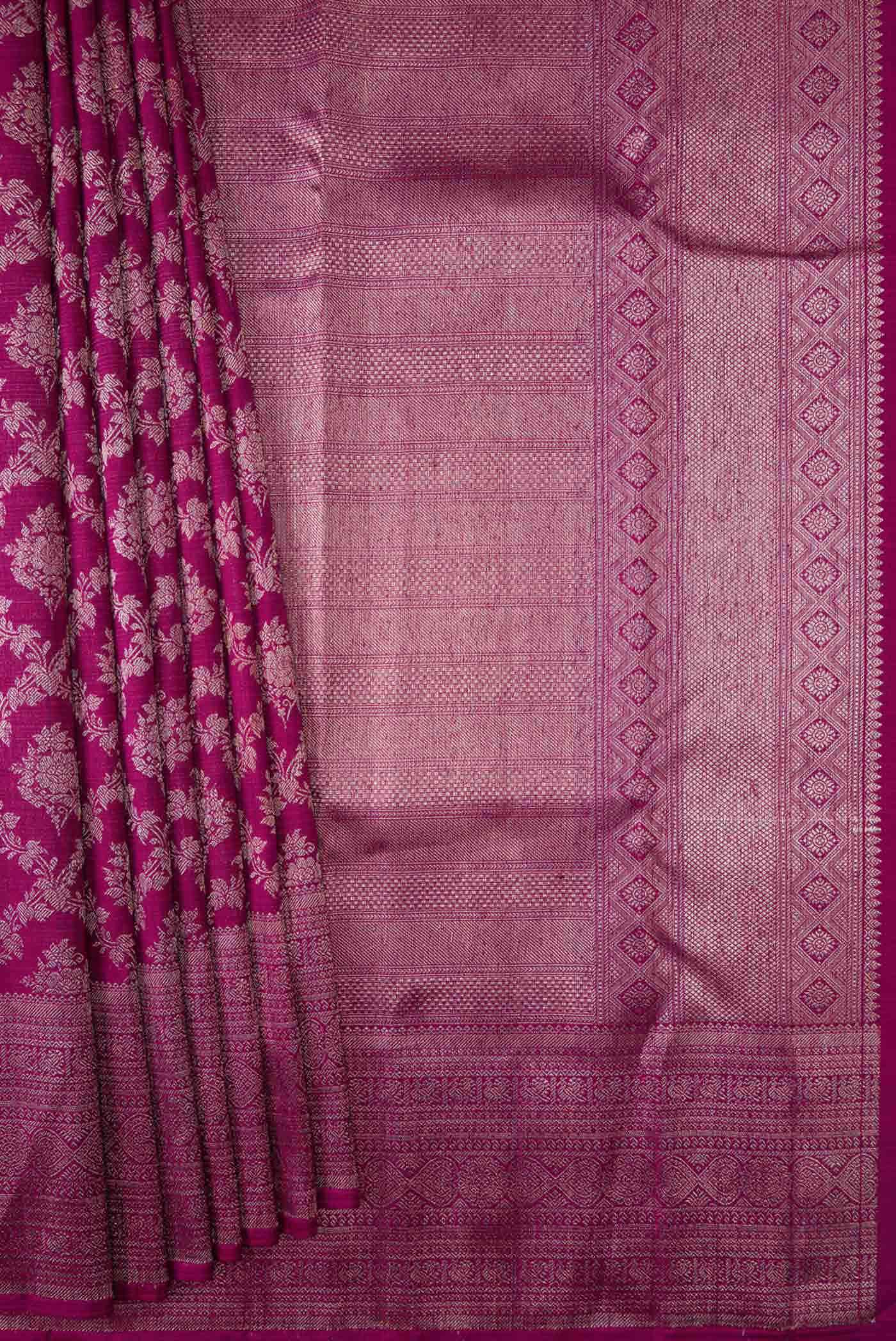 Magenta Dual Tone Kanchipuram Silk Saree
