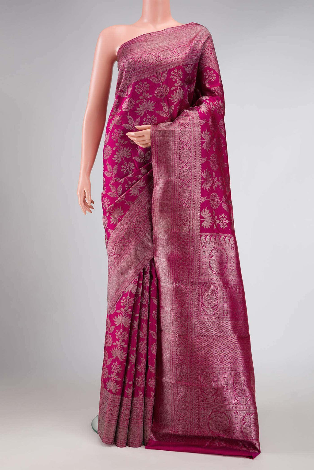 Magenta Dual Tone Kanchipuram Silk Saree