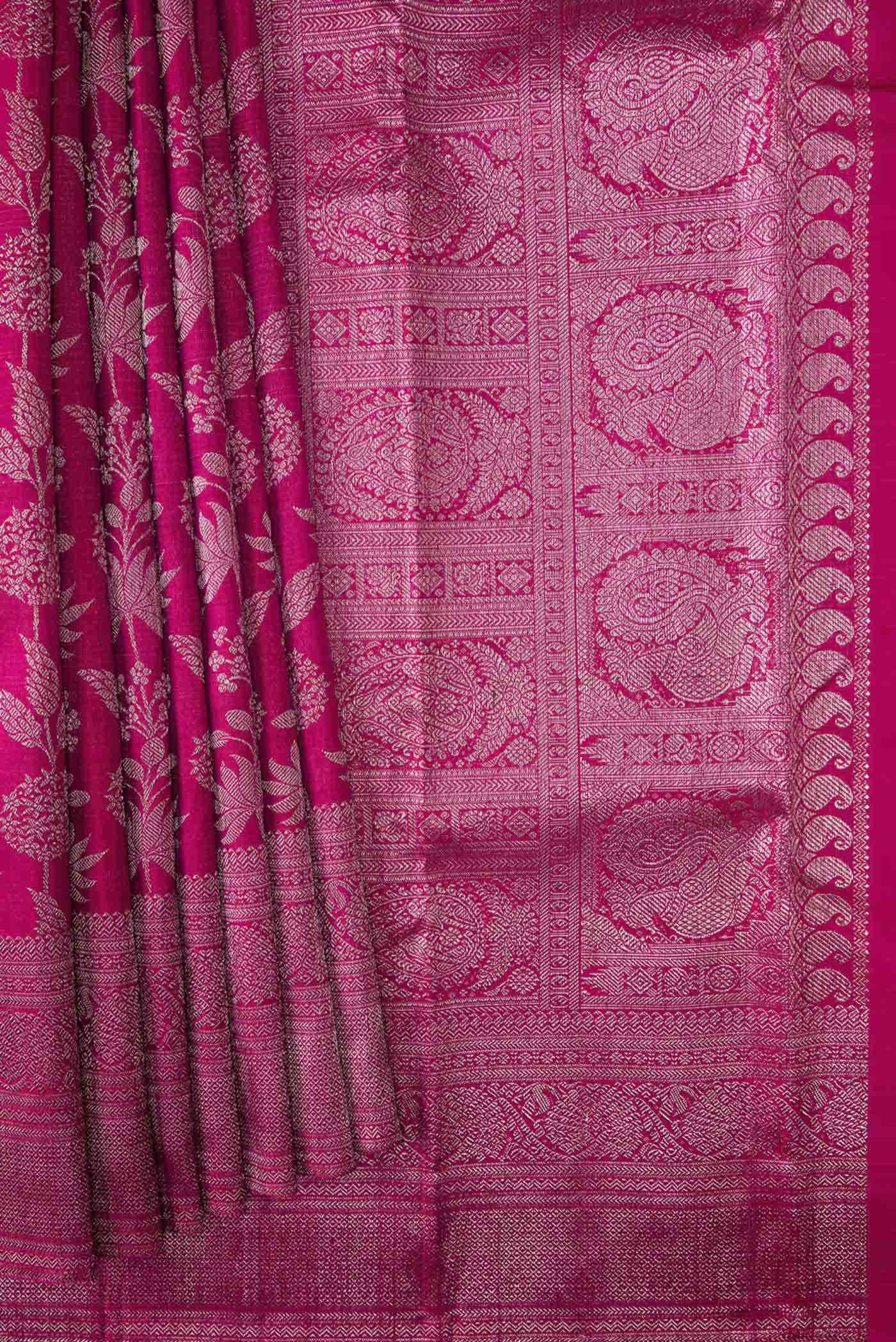 Magenta Dual Tone Kanchipuram Silk Saree
