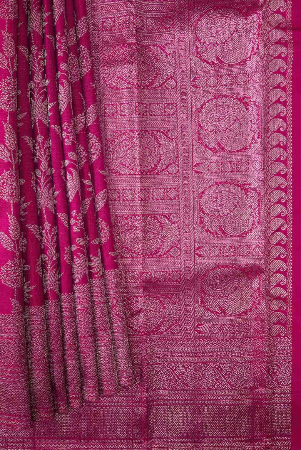 Magenta Dual Tone Kanchipuram Silk Saree