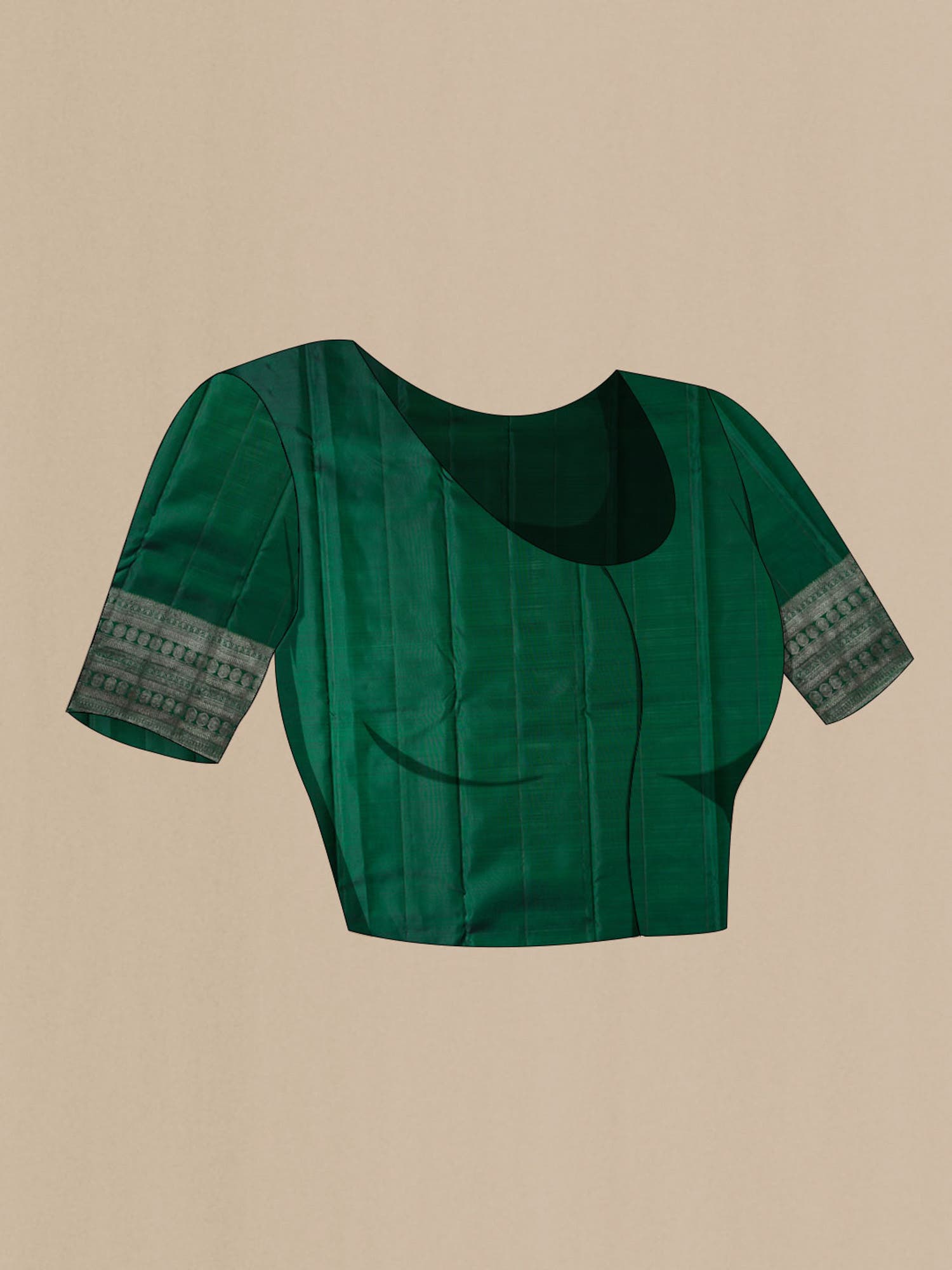 Bottle Green Kanchipuram Silk Saree