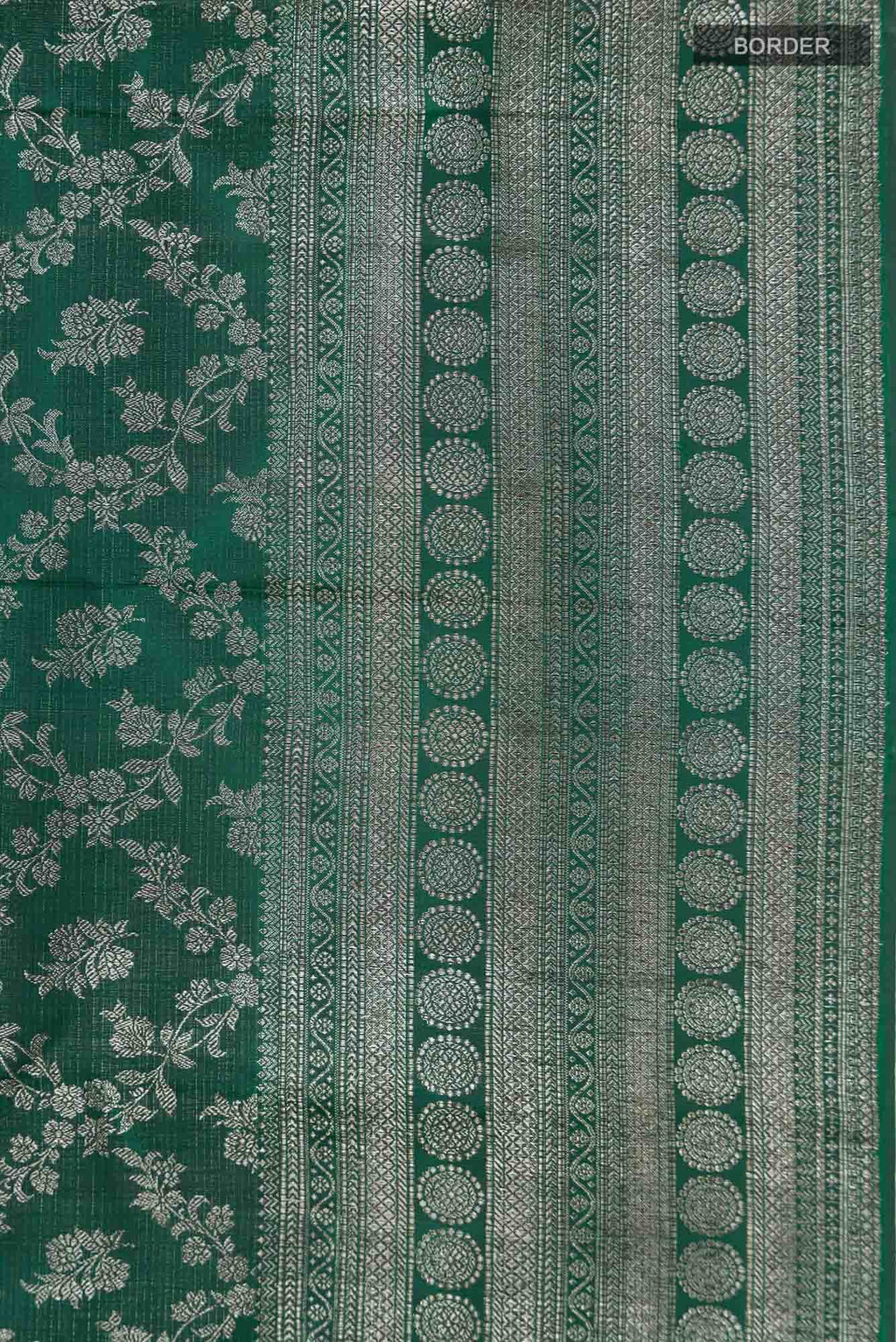Bottle Green Kanchipuram Silk Saree