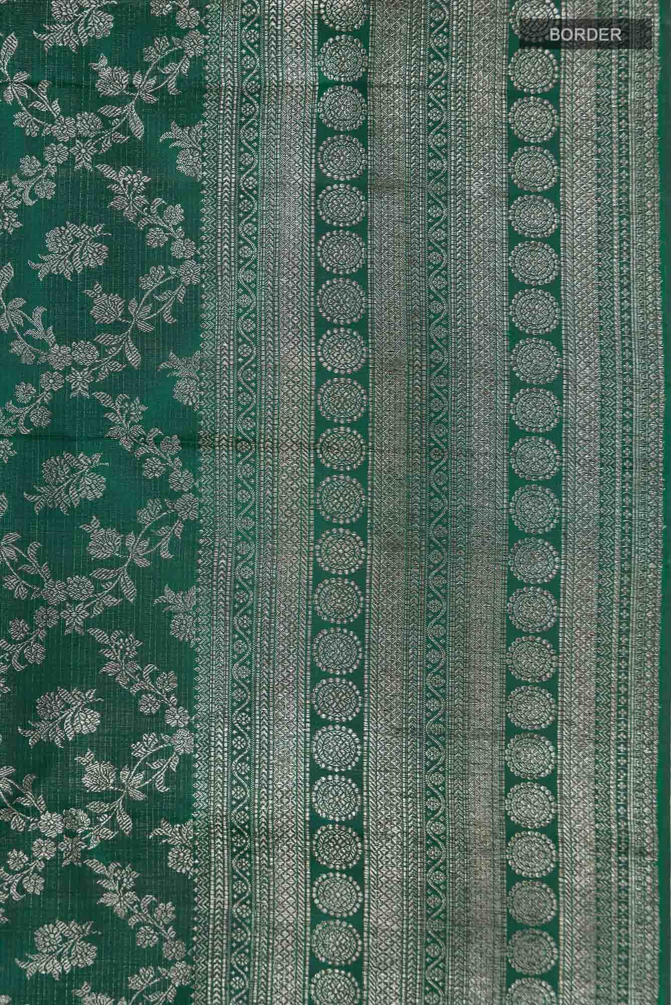 Bottle Green Kanchipuram Silk Saree
