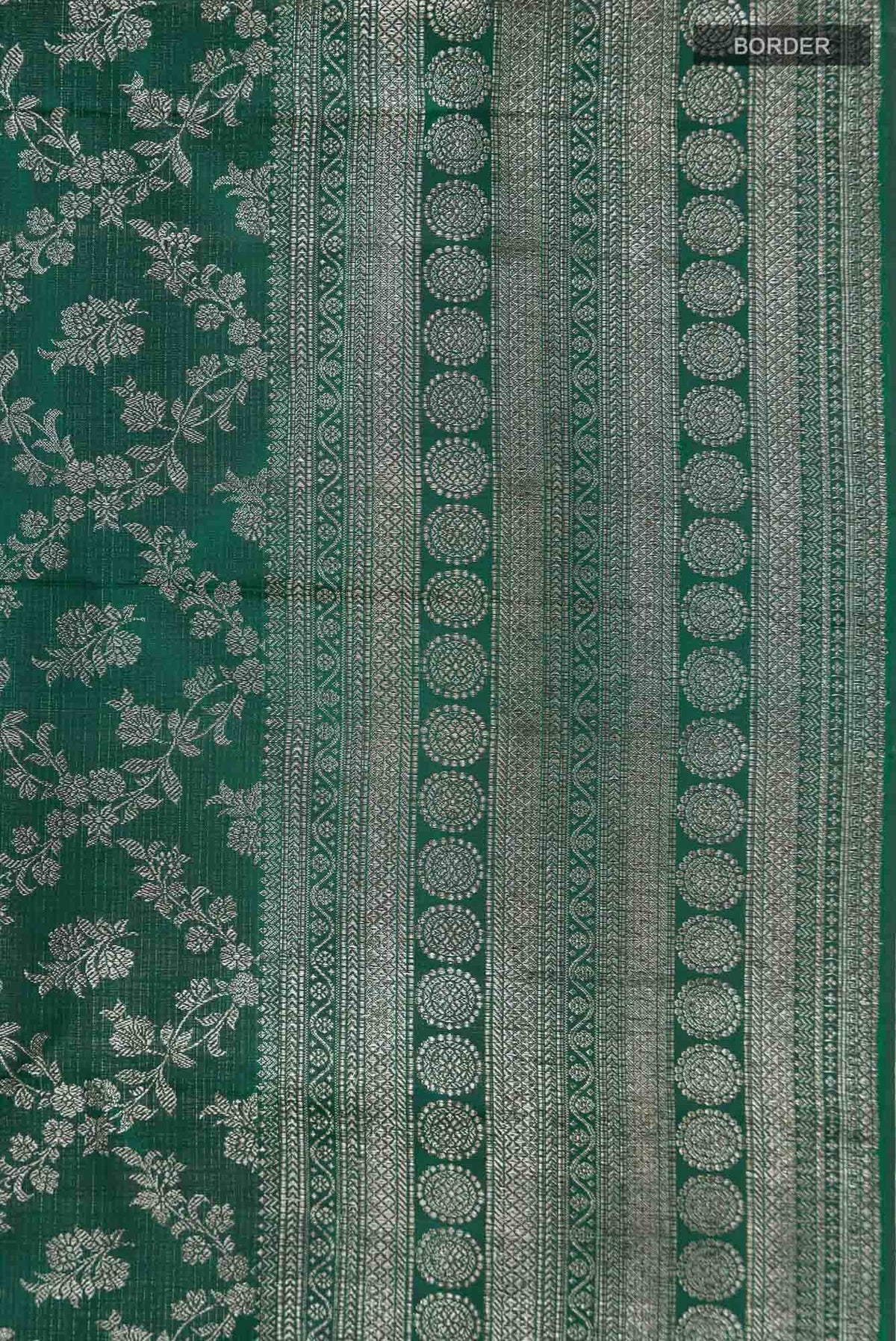 Bottle Green Kanchipuram Silk Saree