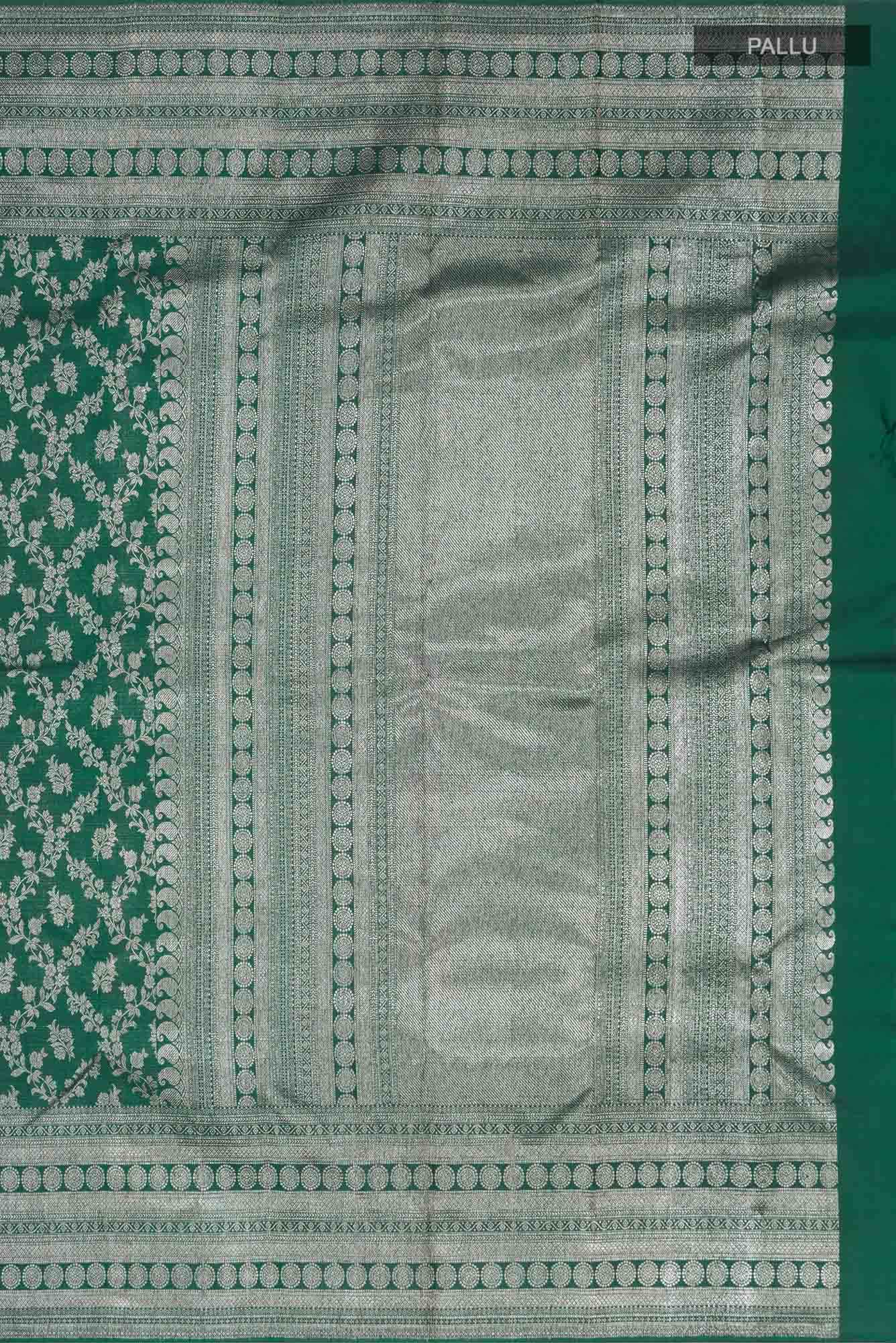 Bottle Green Kanchipuram Silk Saree