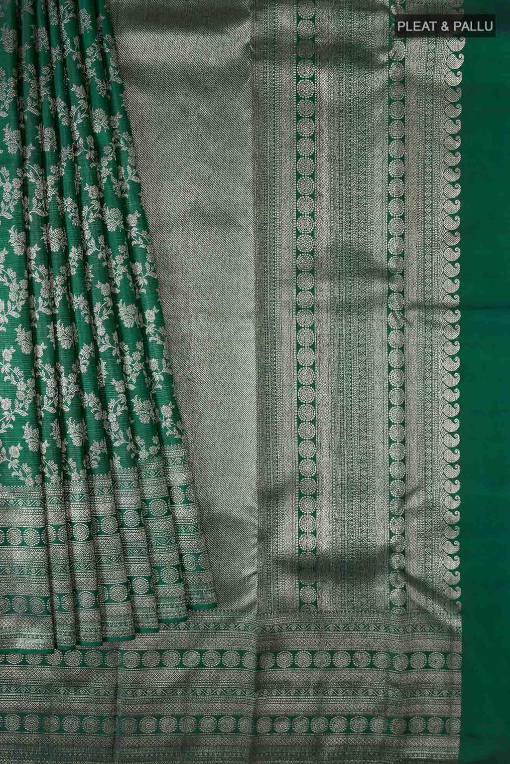 Bottle Green Kanchipuram Silk Saree