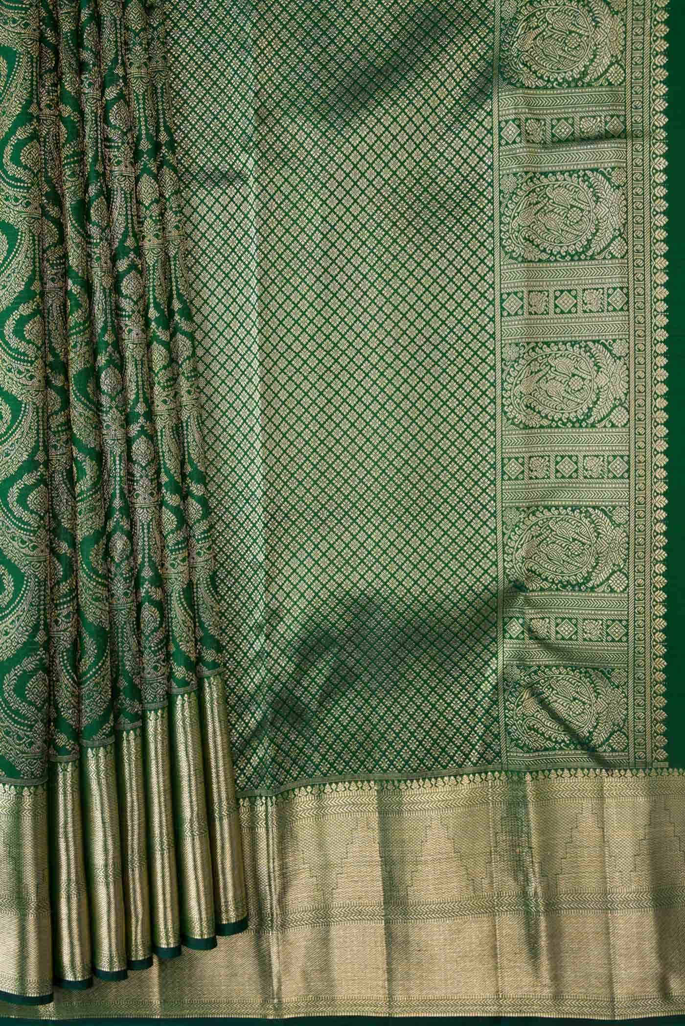 Green Dual Tone Kanchipuram Silk Saree