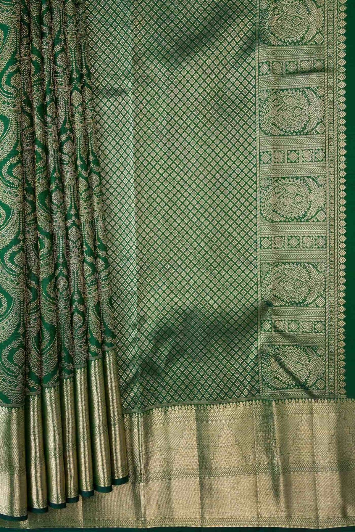 Green Dual Tone Kanchipuram Silk Saree