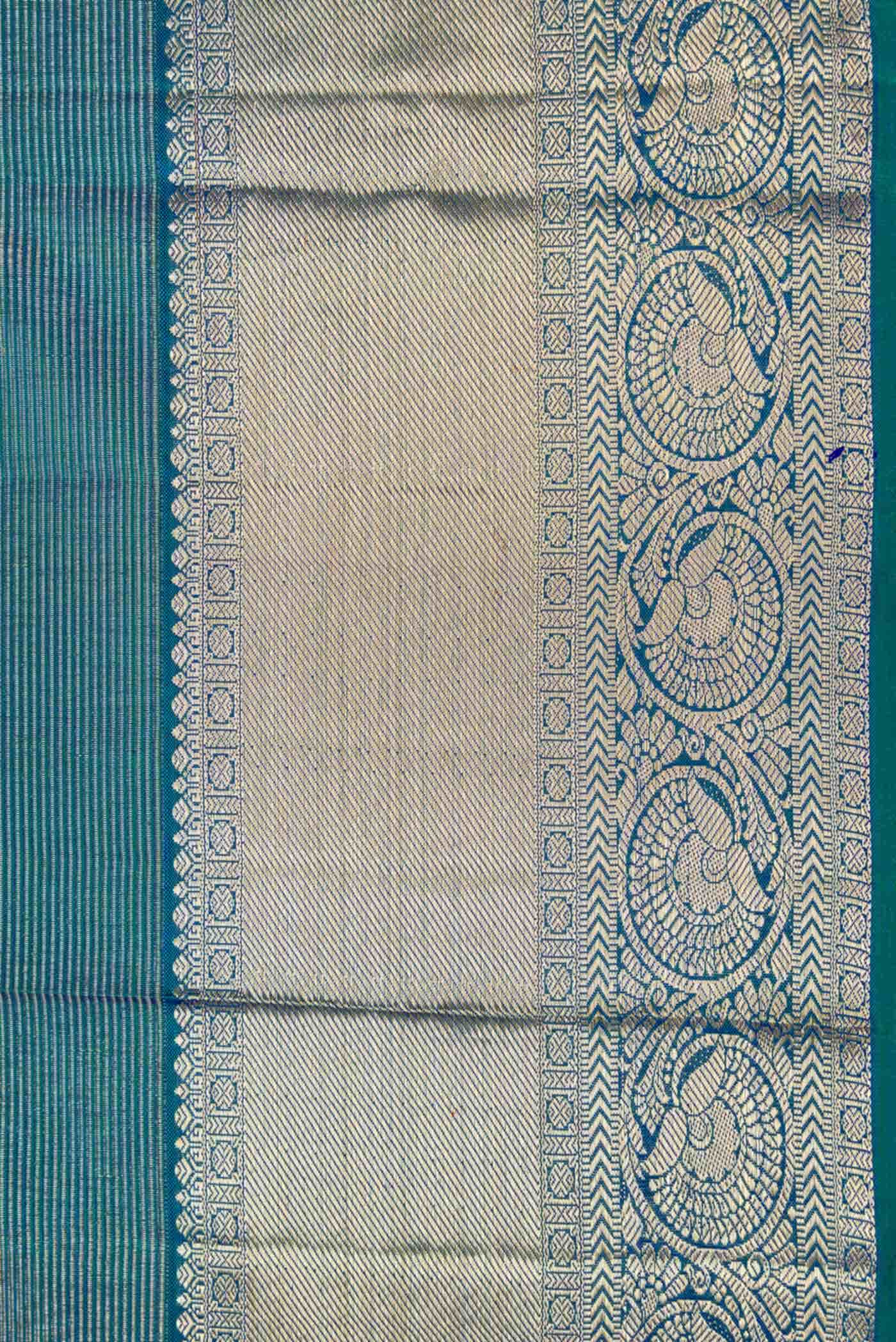 Sea Blue Dual Tone Kanchipuram Silk Saree