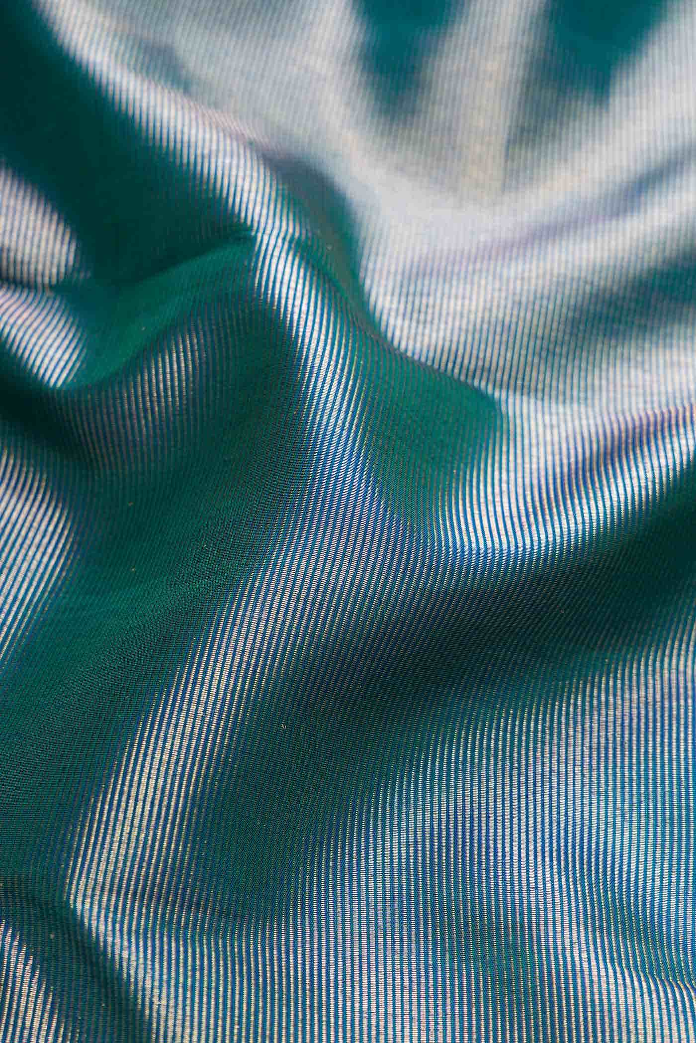 Sea Blue Dual Tone Kanchipuram Silk Saree