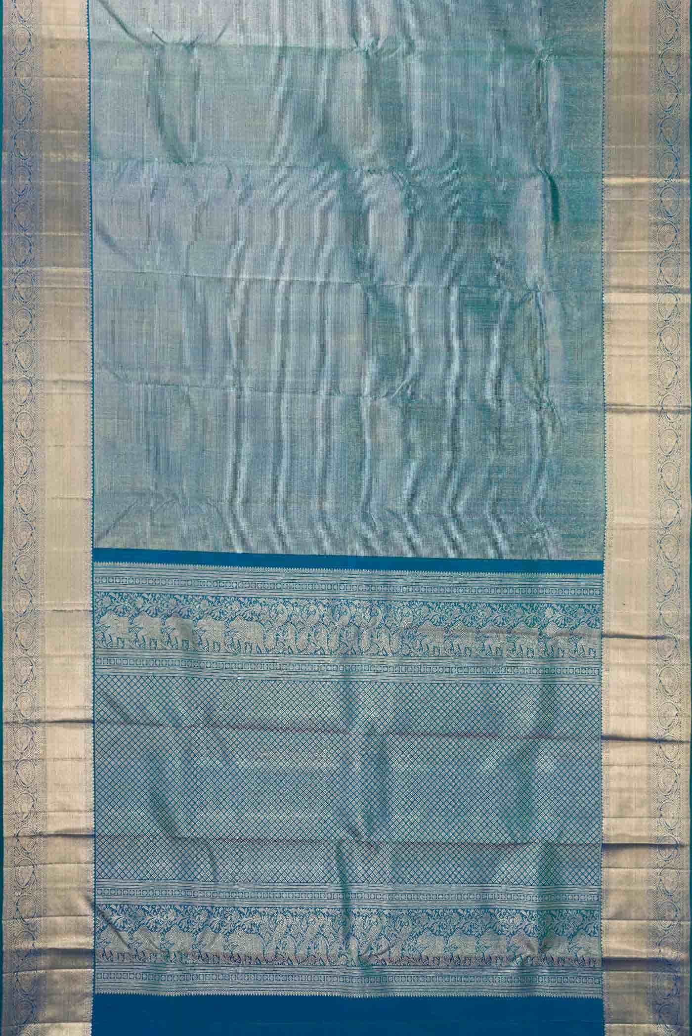Sea Blue Dual Tone Kanchipuram Silk Saree