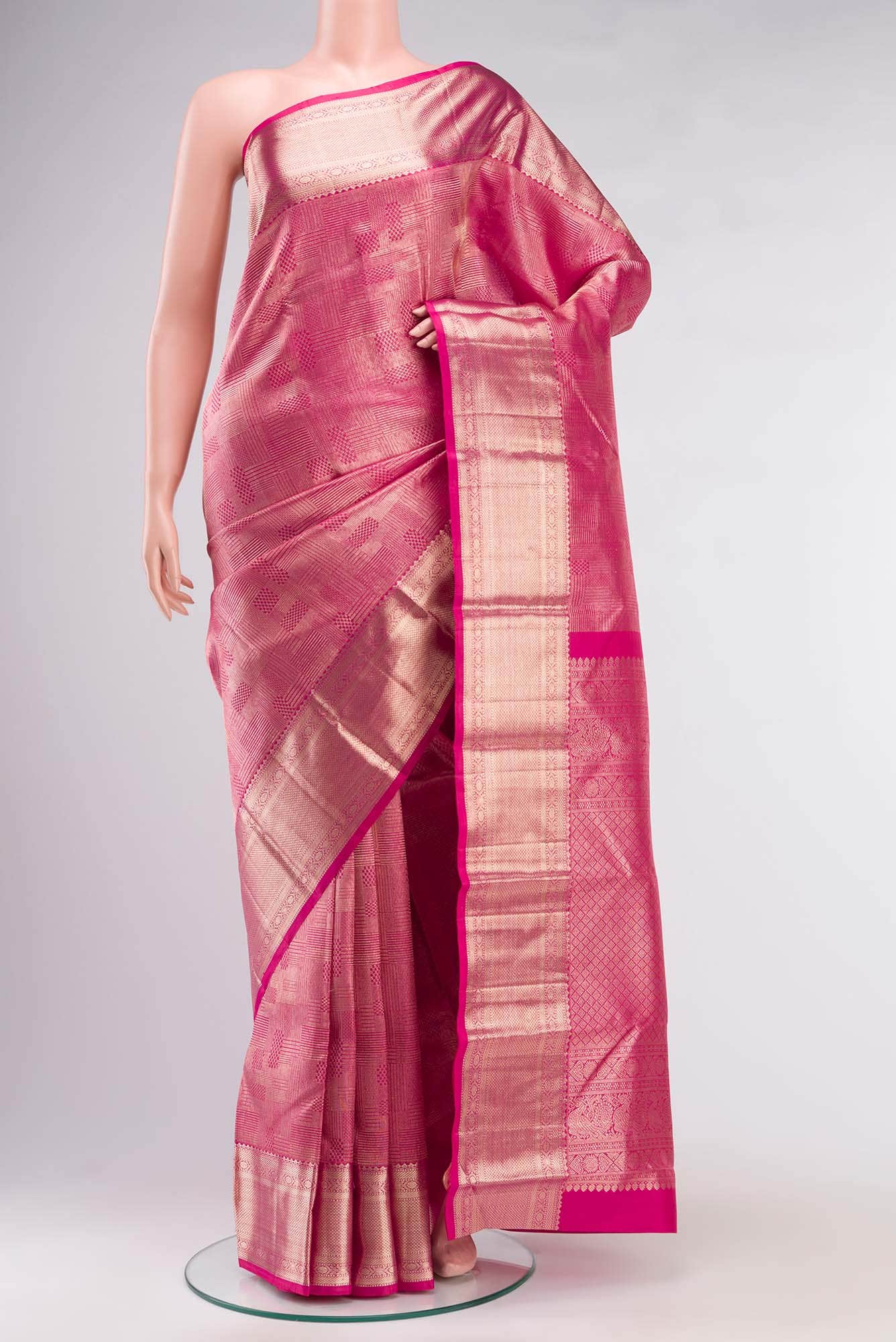 Pink Kanchipuram Silk Saree