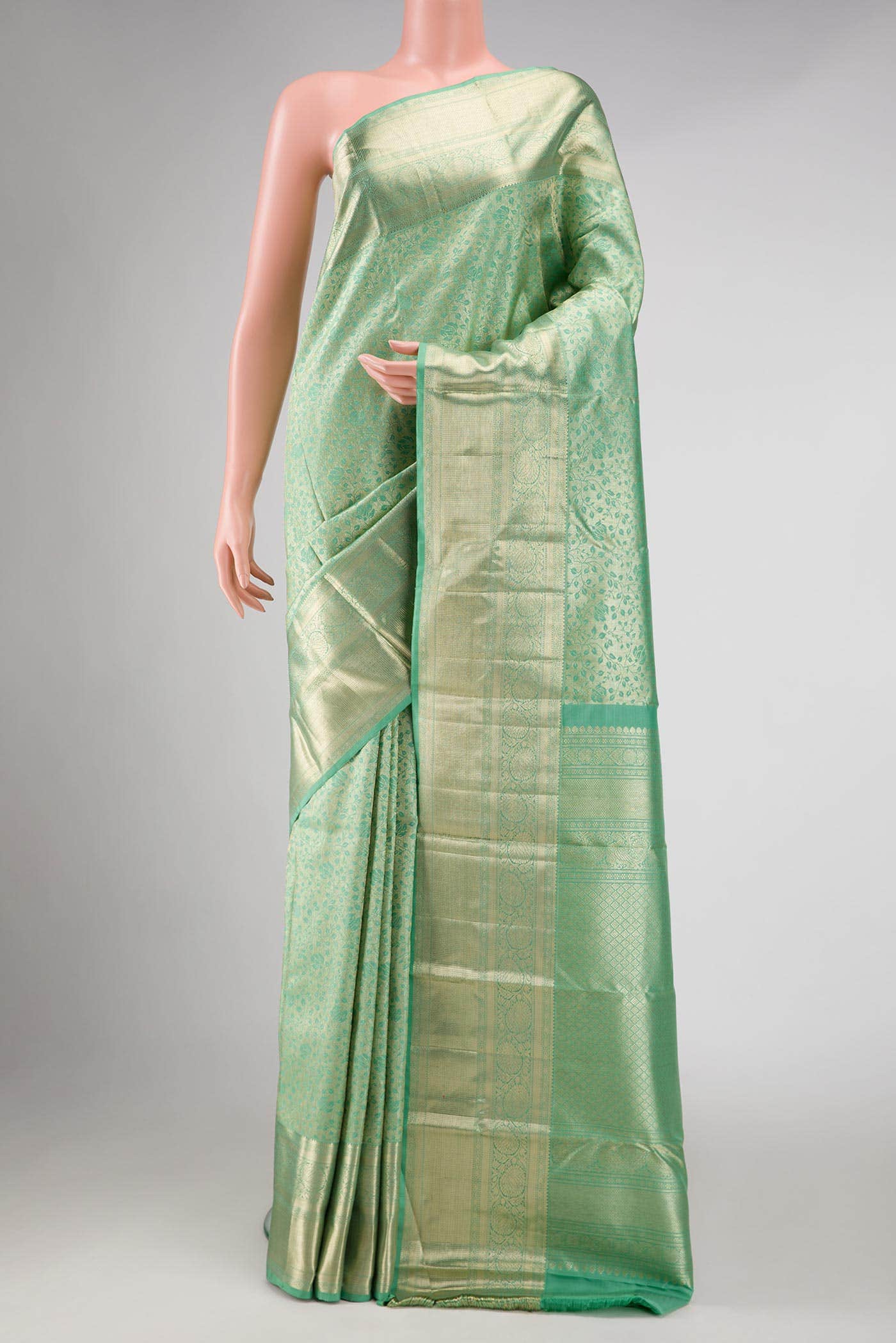 Light Green Kanchipuram Silk Saree