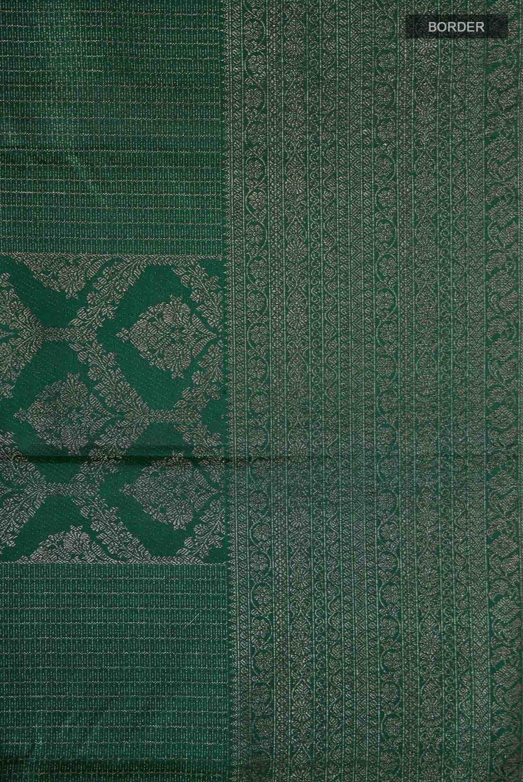 Bottle Green Kanchipuram Silk Saree