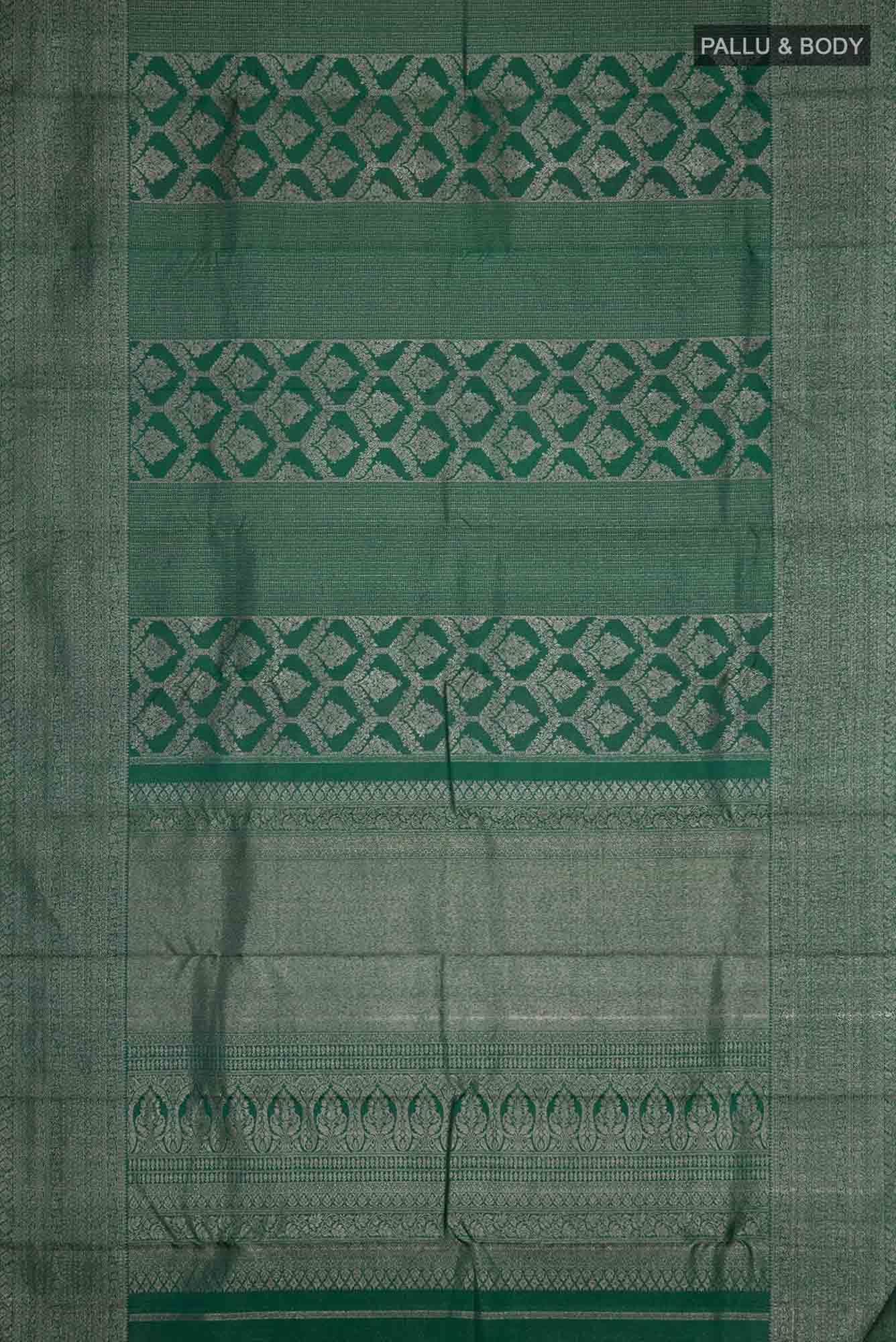 Bottle Green Kanchipuram Silk Saree