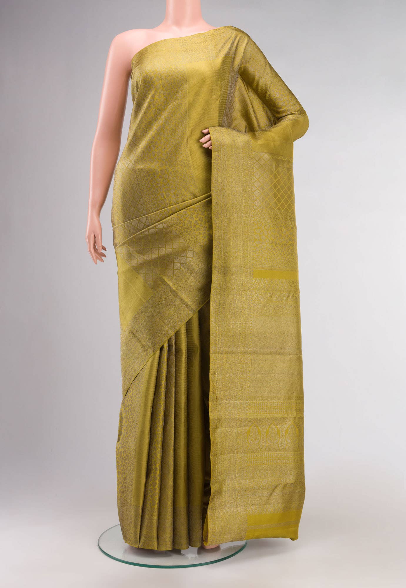 Mehandi Green Kanchipuram Silk Saree