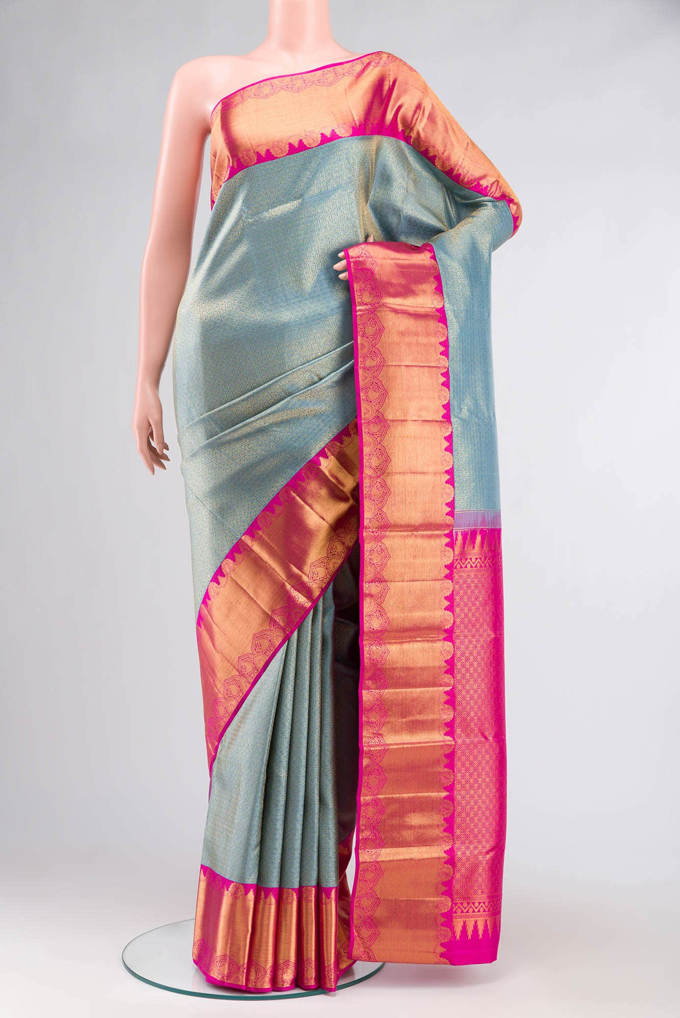 Blue Kanchipuram Silk Saree