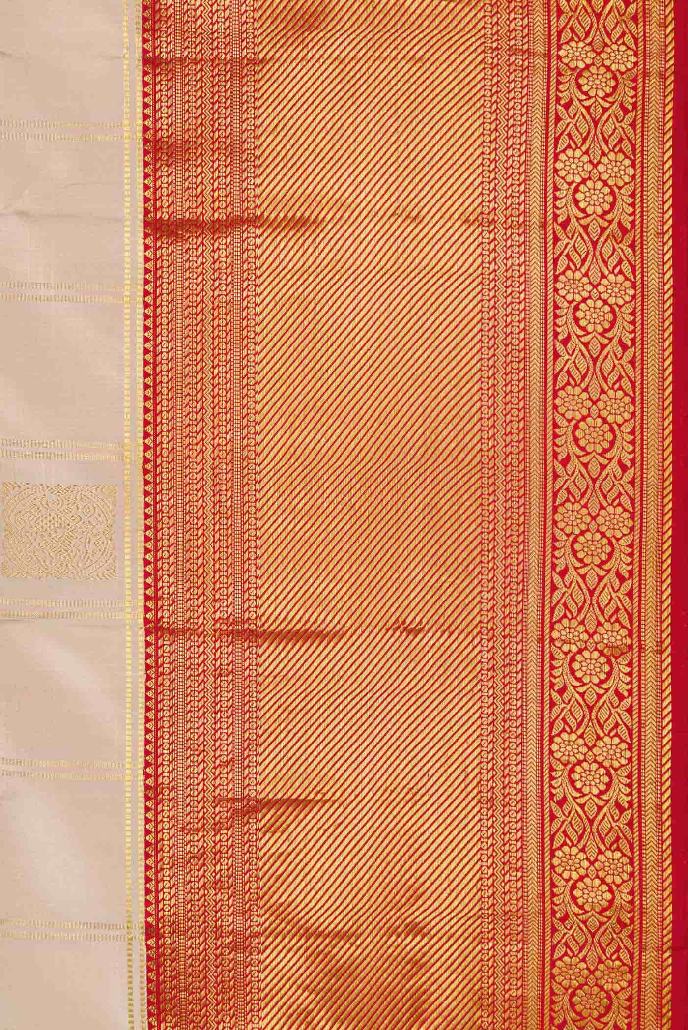 Beige Kanchipuram Silk Saree