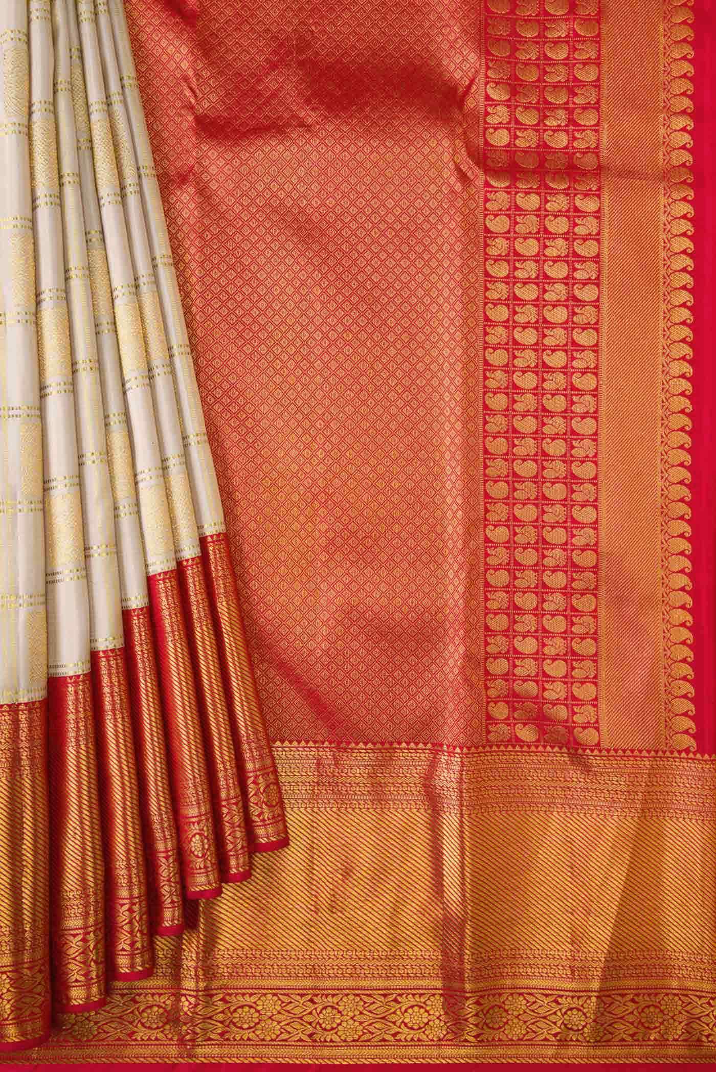 Beige Kanchipuram Silk Saree