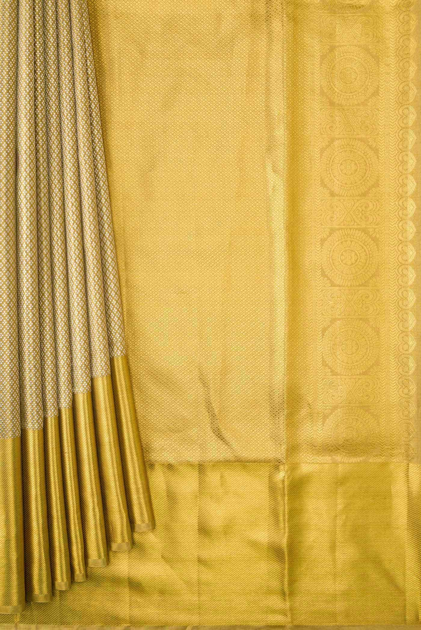 Gold Dual Tone Kanchipuram Tissue Silk Saree