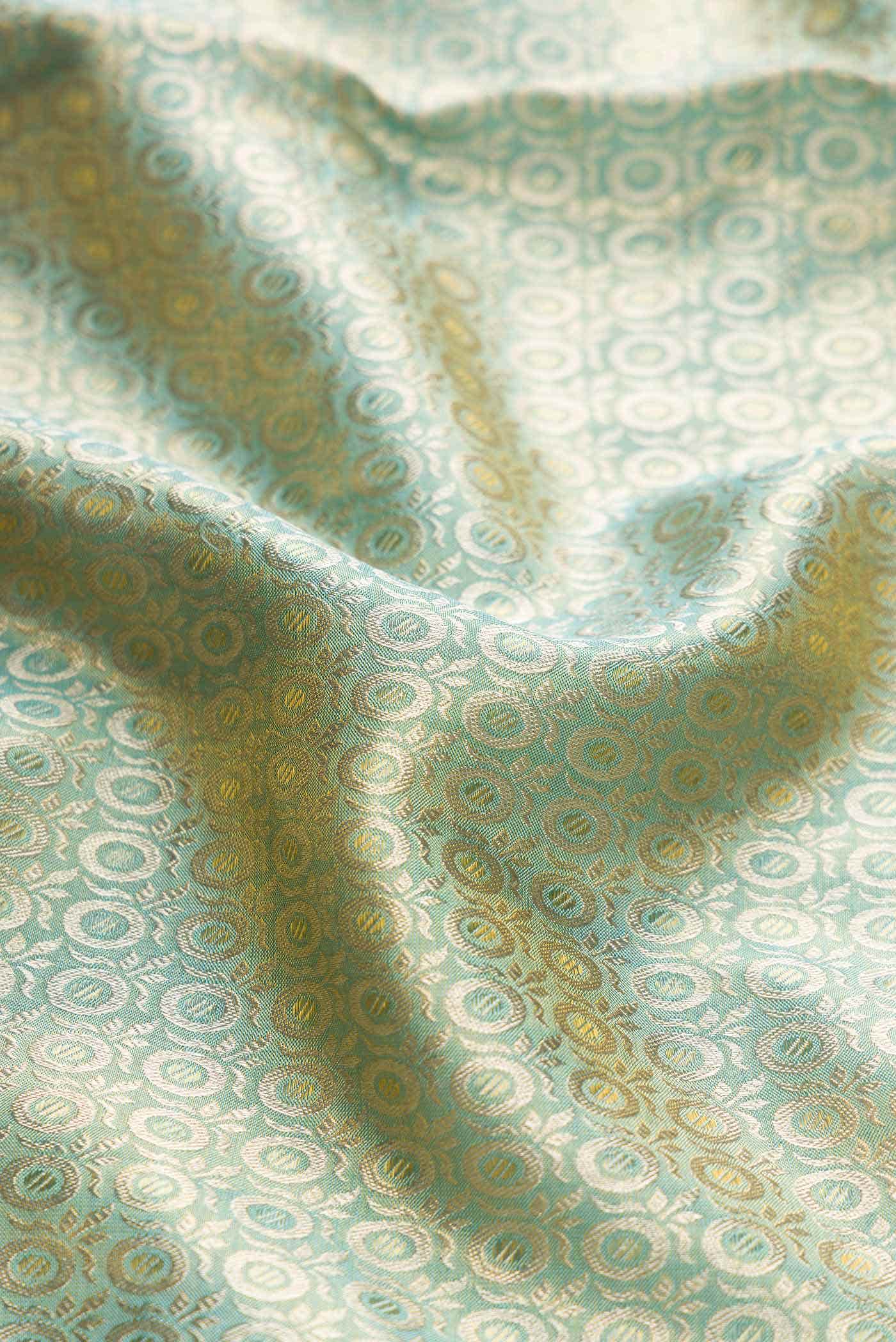 Light Blue Dual Tone Kanchipuram Tissue Silk Saree
