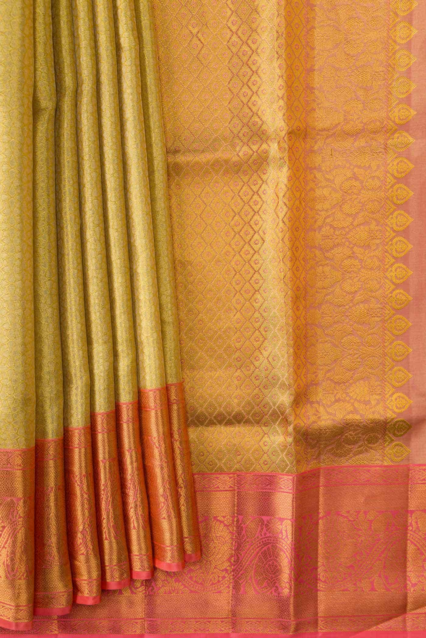 Gold Kanchipuram Tissue Silk Saree