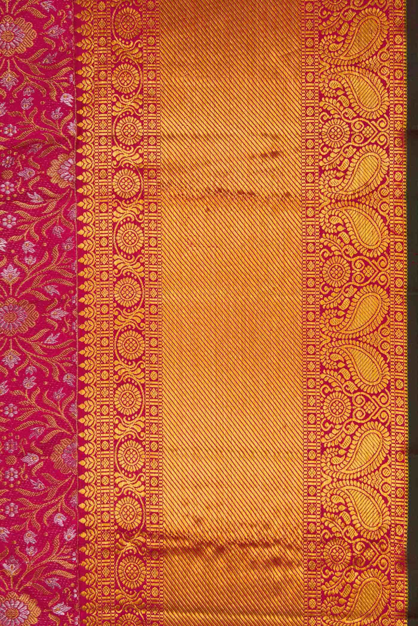 Dark Pink Dual Tone Kanchipuram Silk Saree