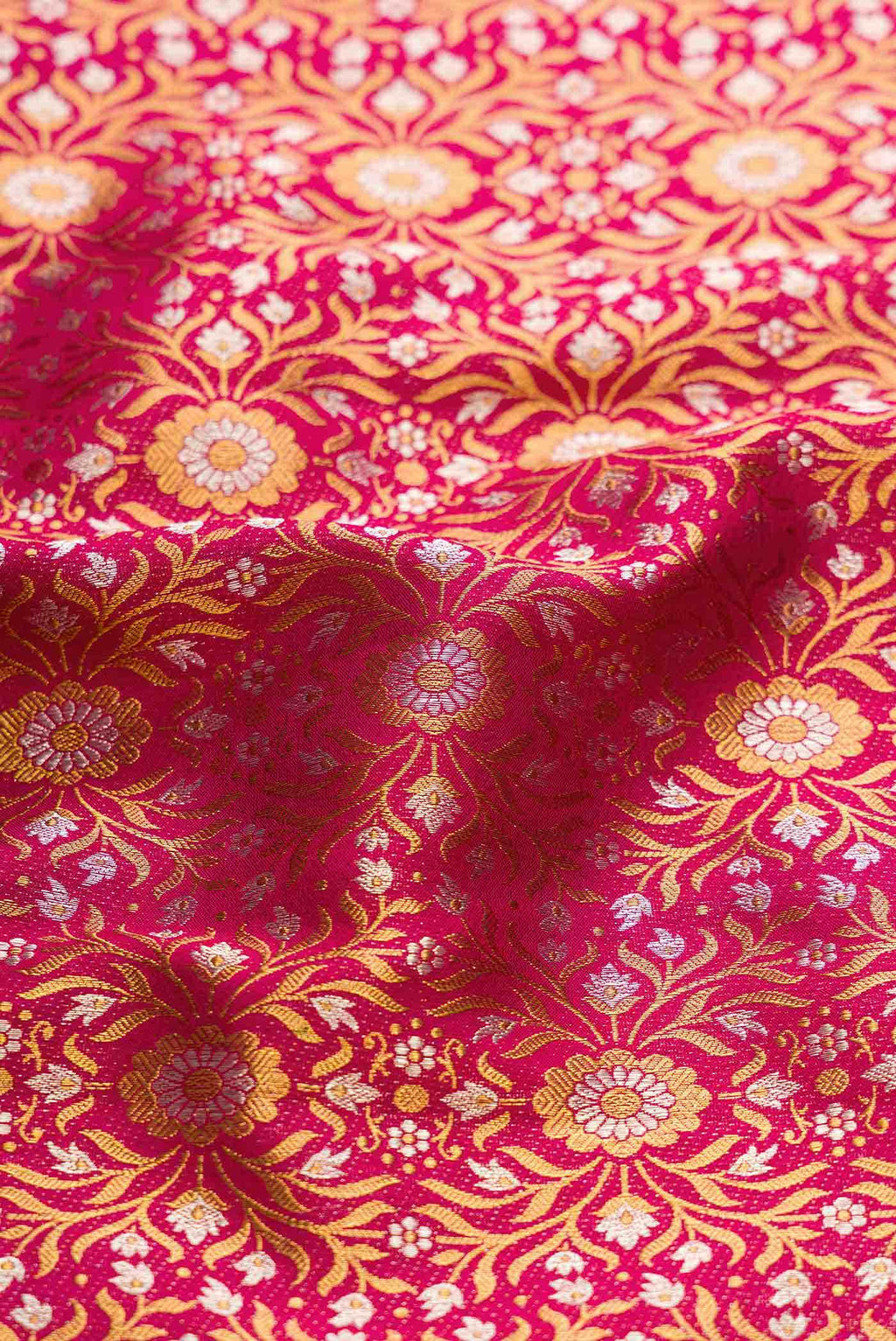 Dark Pink Dual Tone Kanchipuram Silk Saree